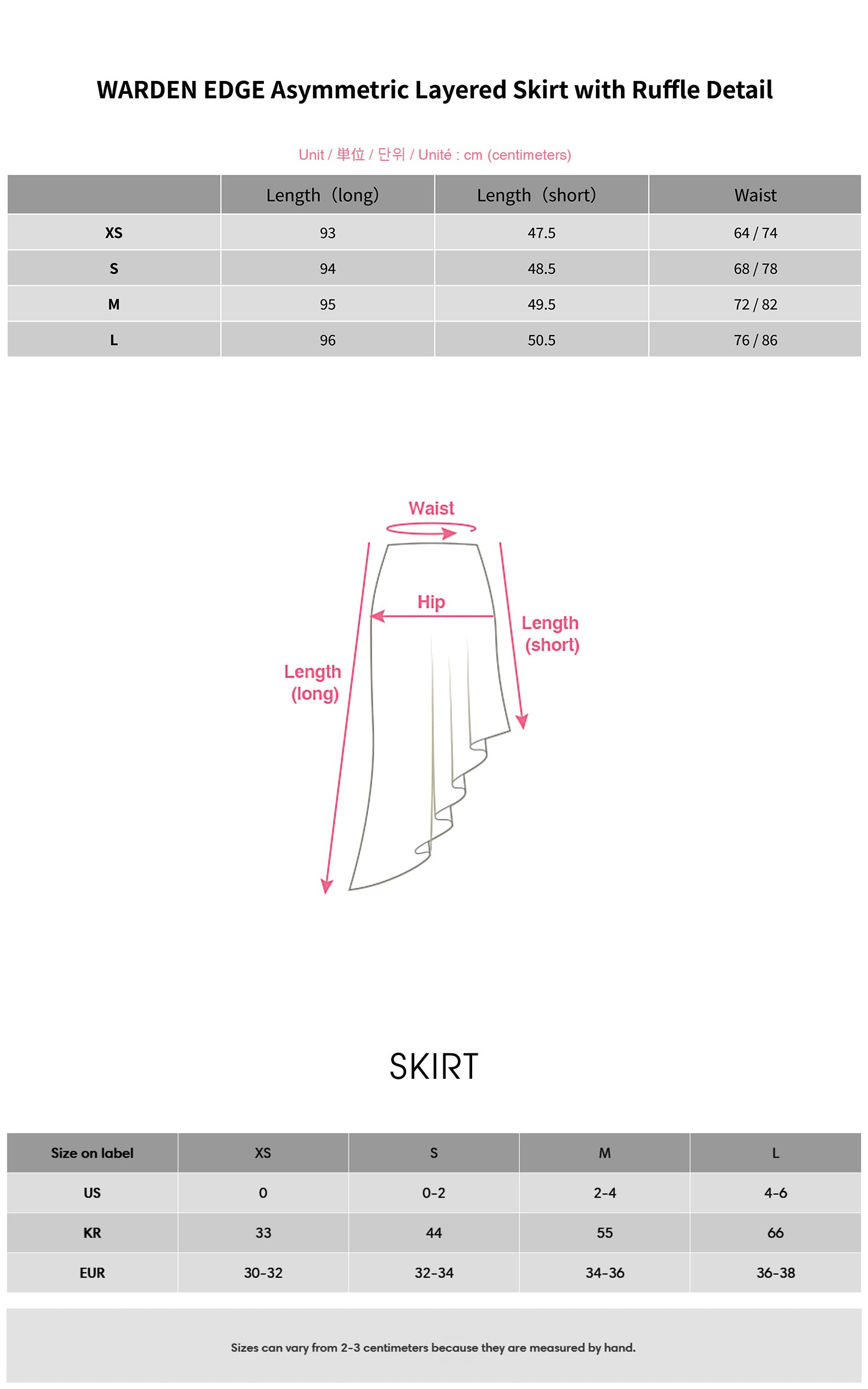 WARDEN EDGE Asymmetric Layered Skirt with Ruffle Detail