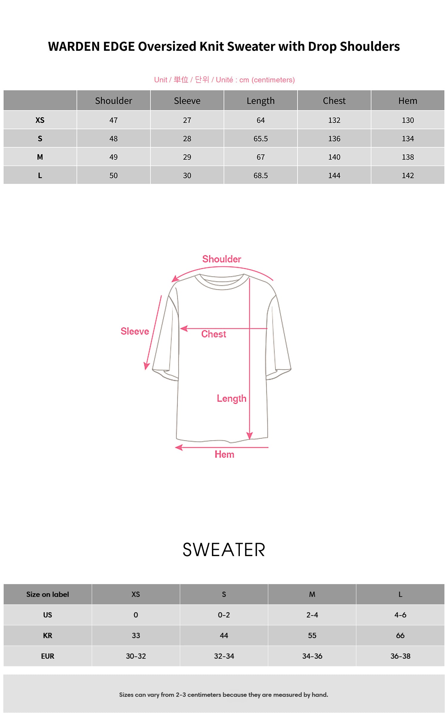 WARDEN EDGE Oversized Knit Sweater with Drop Shoulders