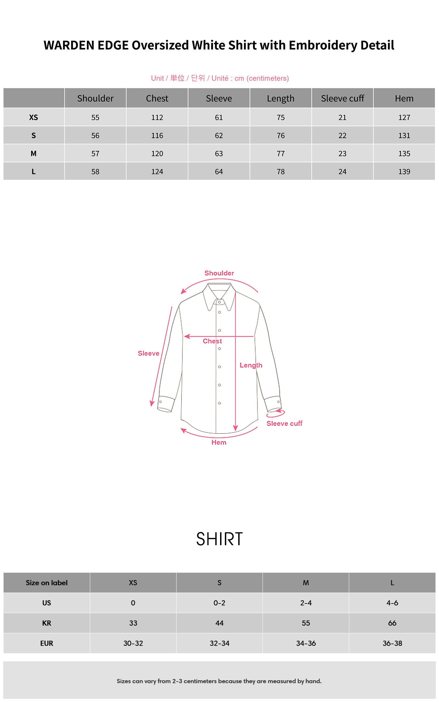 WARDEN EDGE Oversized White Shirt with Embroidery Detail