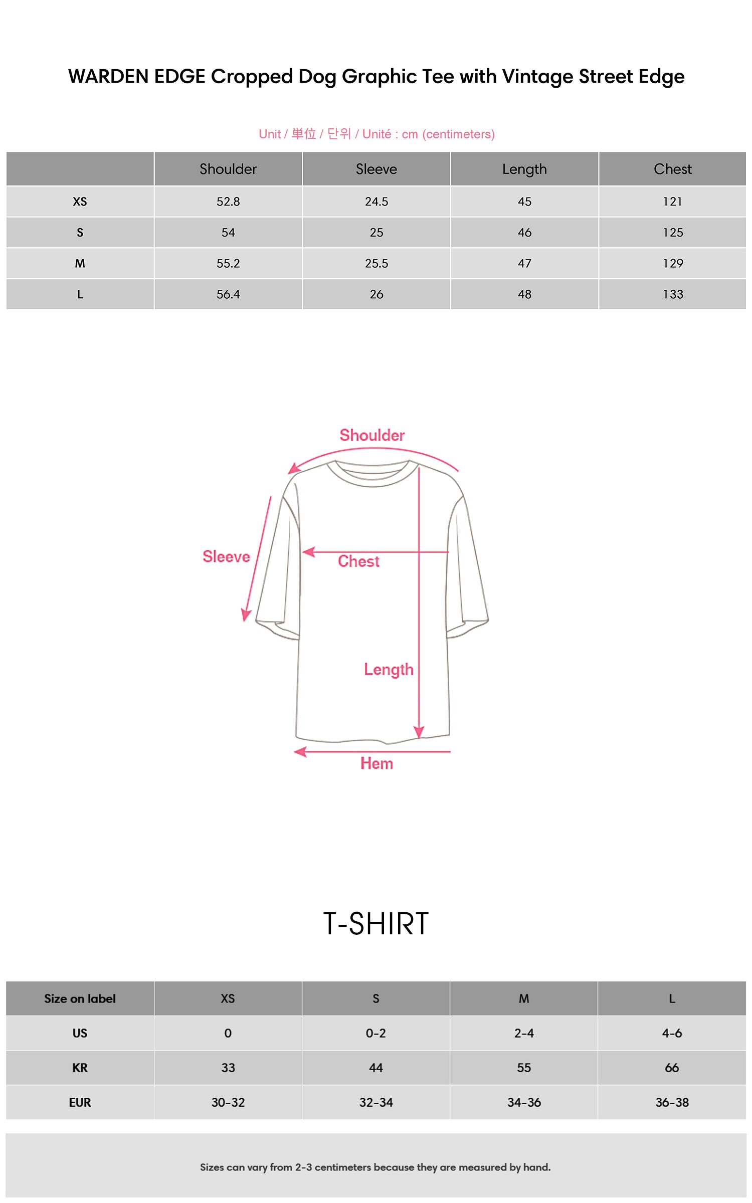 WARDEN EDGE Cropped Dog Graphic Tee with Vintage Street Edge - PINKPARKS