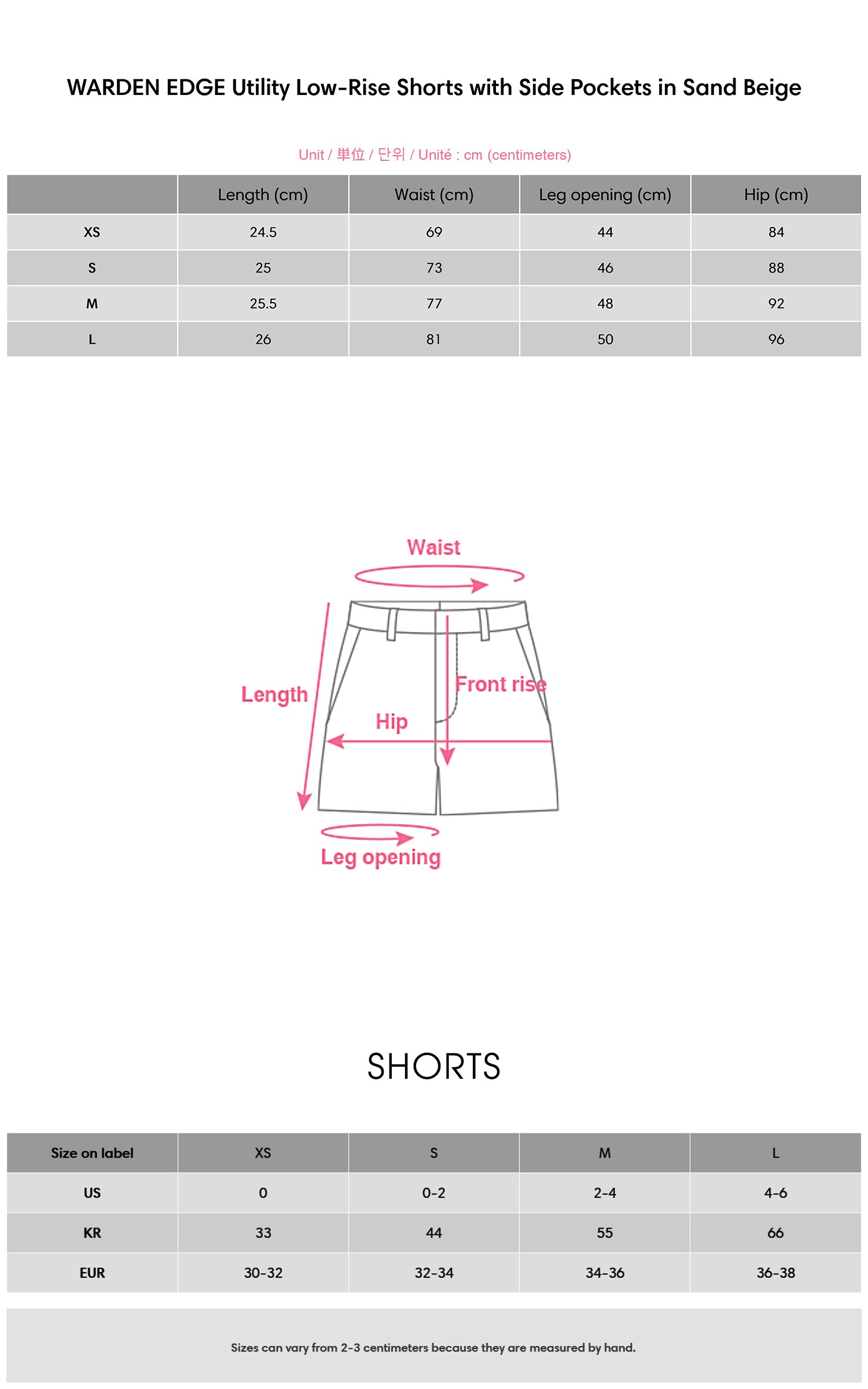 WARDEN EDGE Utility Low-Rise Shorts with Side Pockets in Sand Beige - PINKPARKS