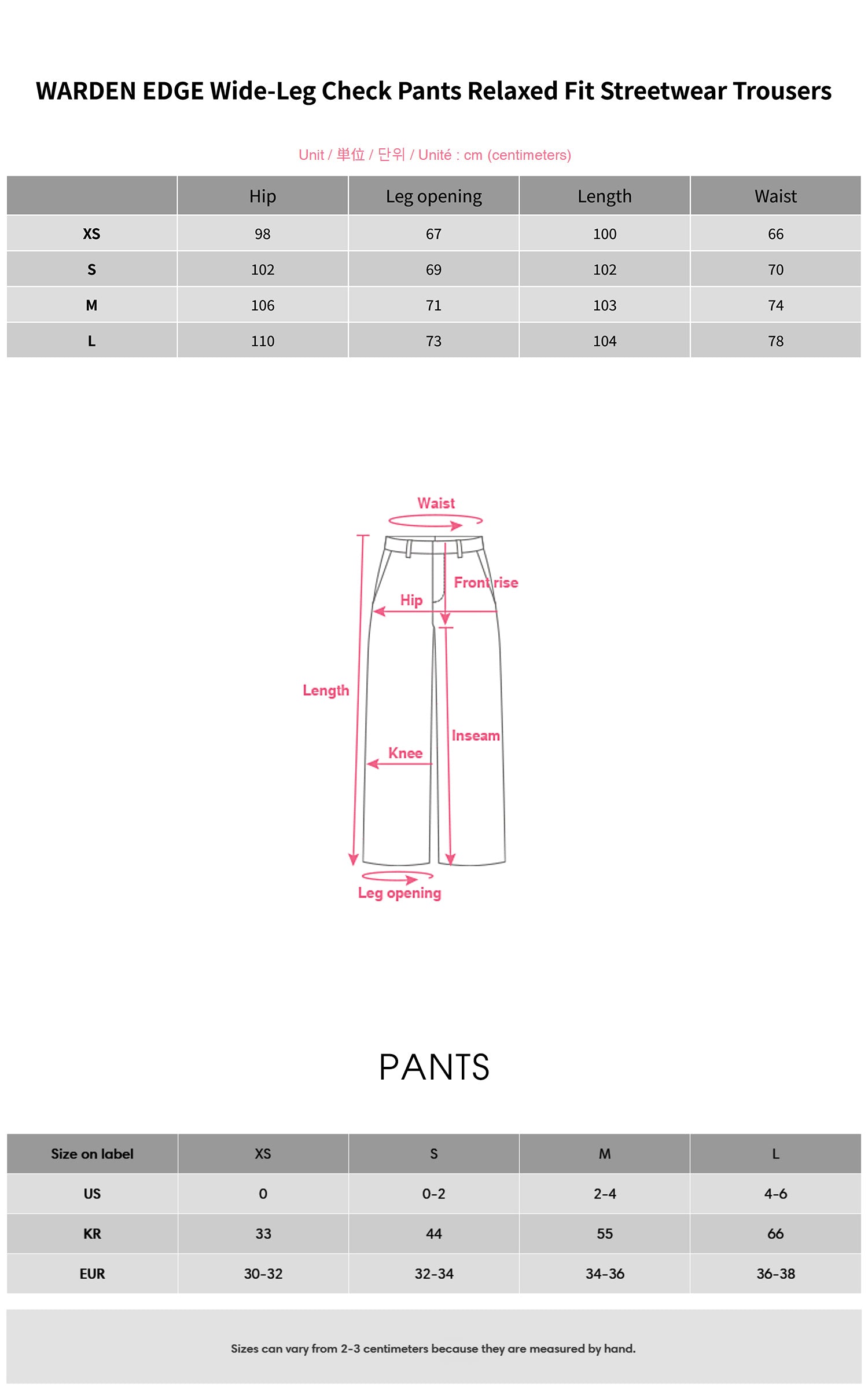 WARDEN EDGE Wide-Leg Check Pants Relaxed Fit Streetwear Trousers