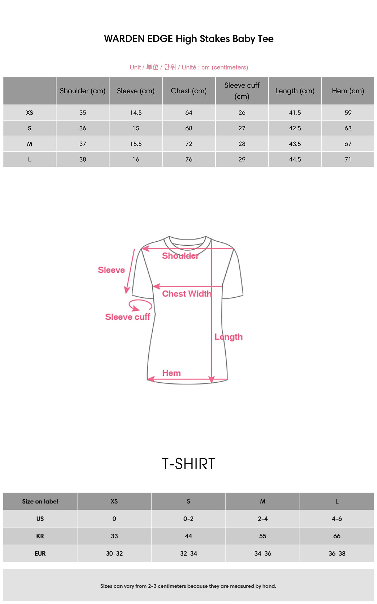 WARDEN EDGE High Stakes Baby Tee - PINKPARKS