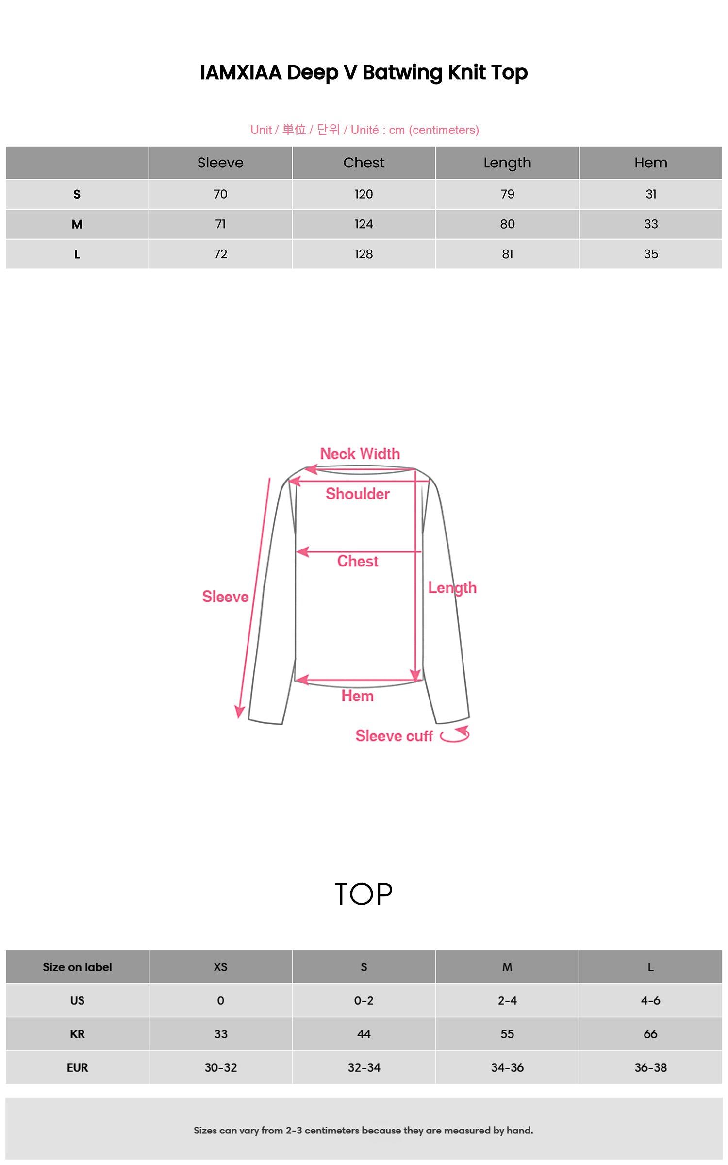 IAMXIAA Deep V Batwing Knit Top
