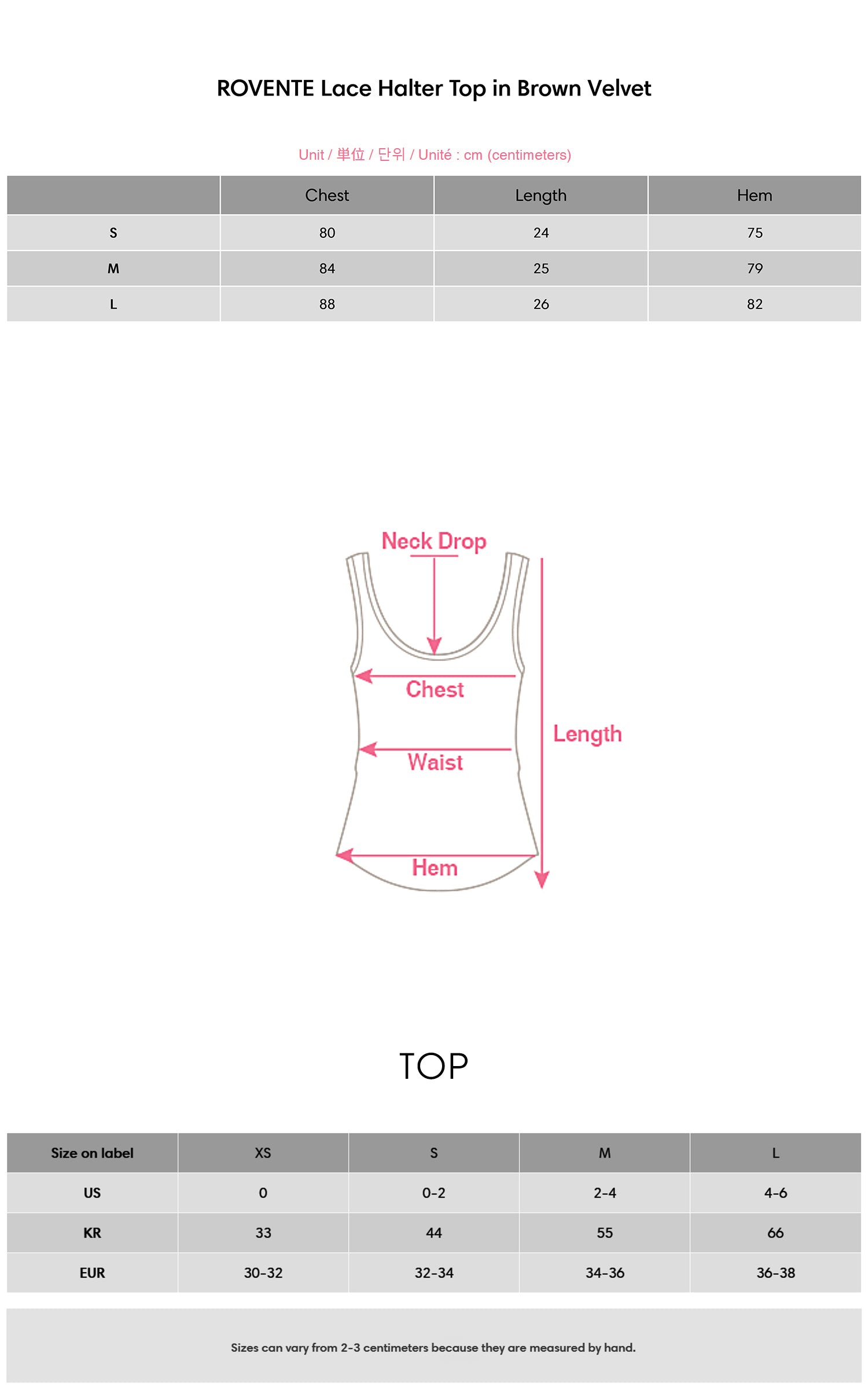 ROVENTE Lace Halter Top in Brown Velvet