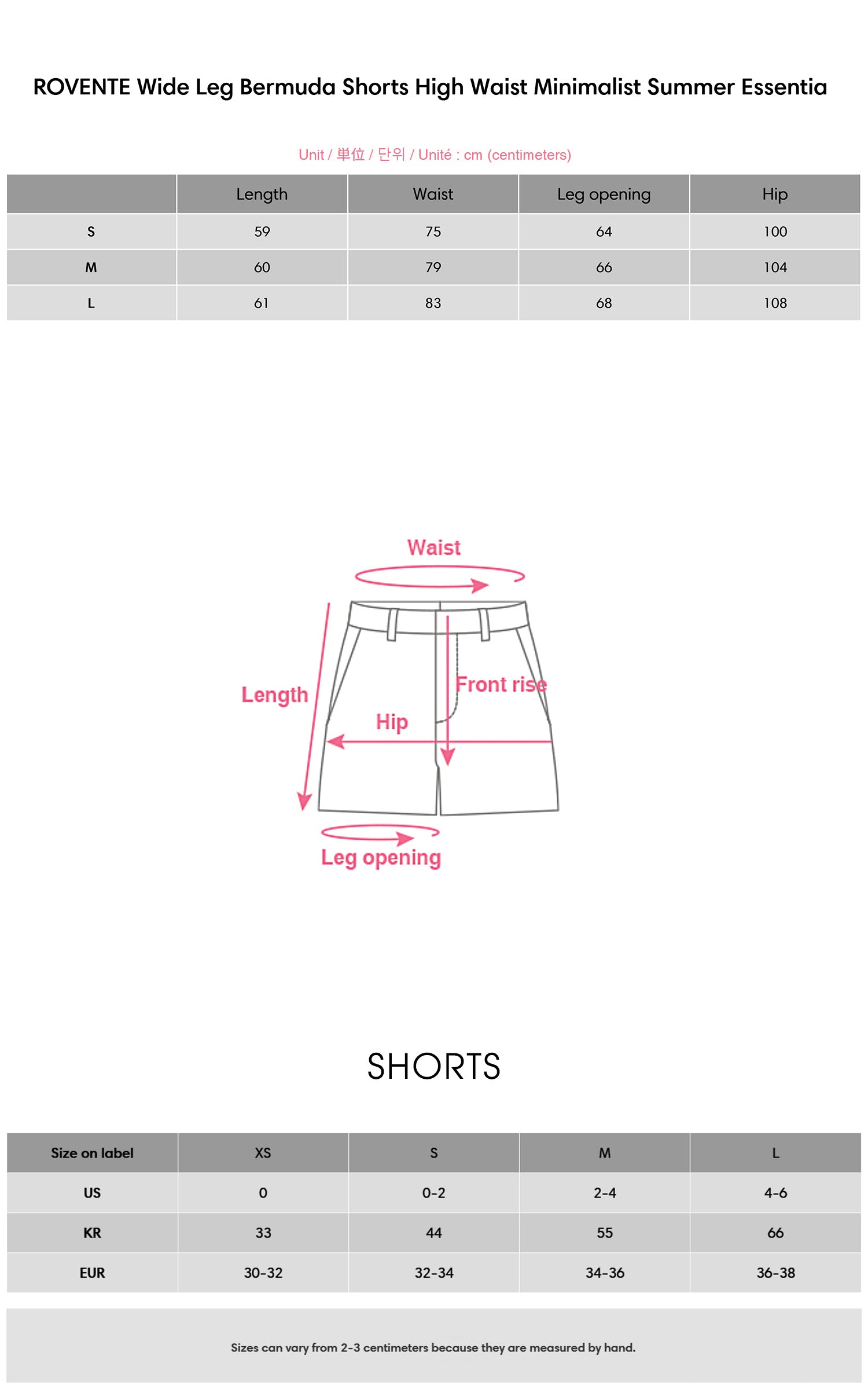 ROVENTE Wide Leg Bermuda Shorts High Waist Minimalist Summer Essential