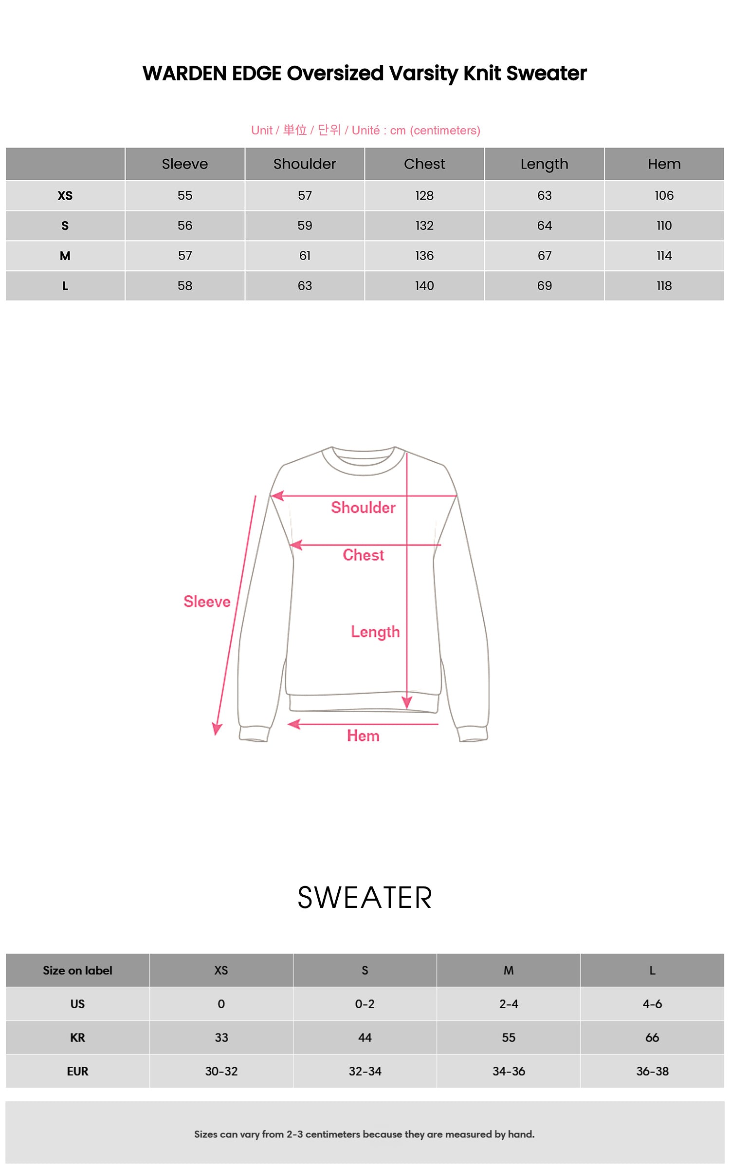 WARDEN EDGE Oversized Varsity Knit Sweater