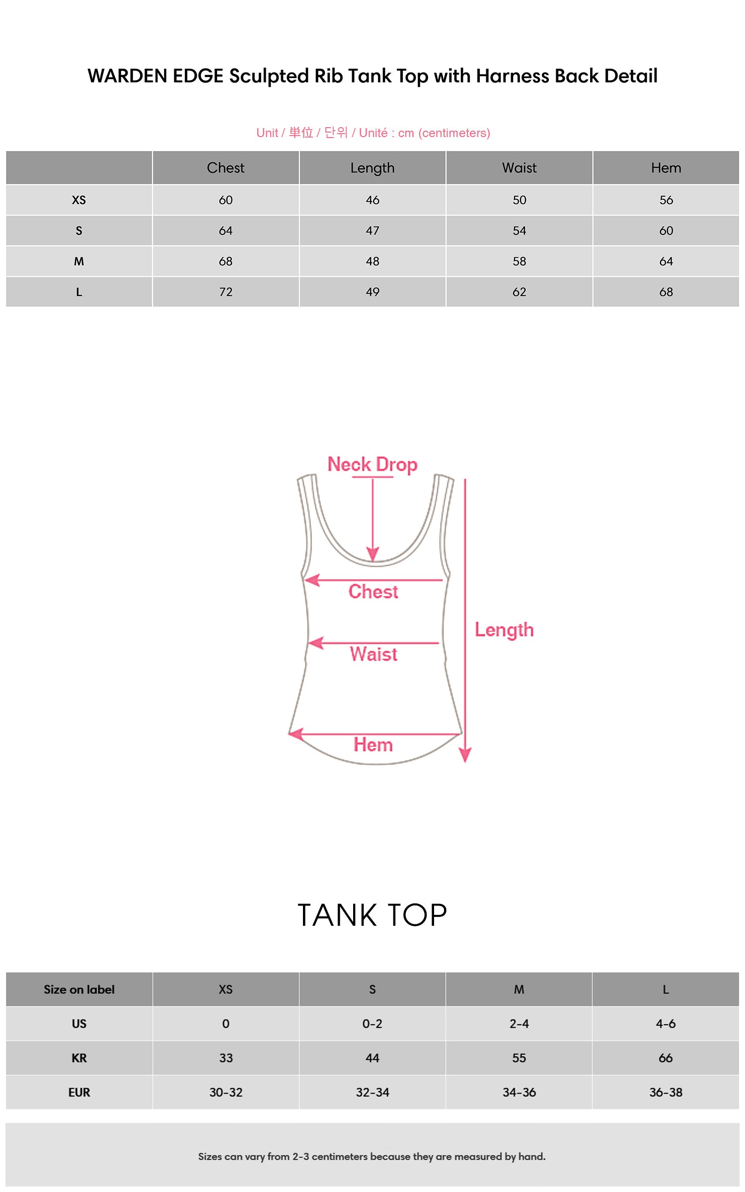 WARDEN EDGE Sculpted Rib Tank Top with Harness Back Detail - PINKPARKS