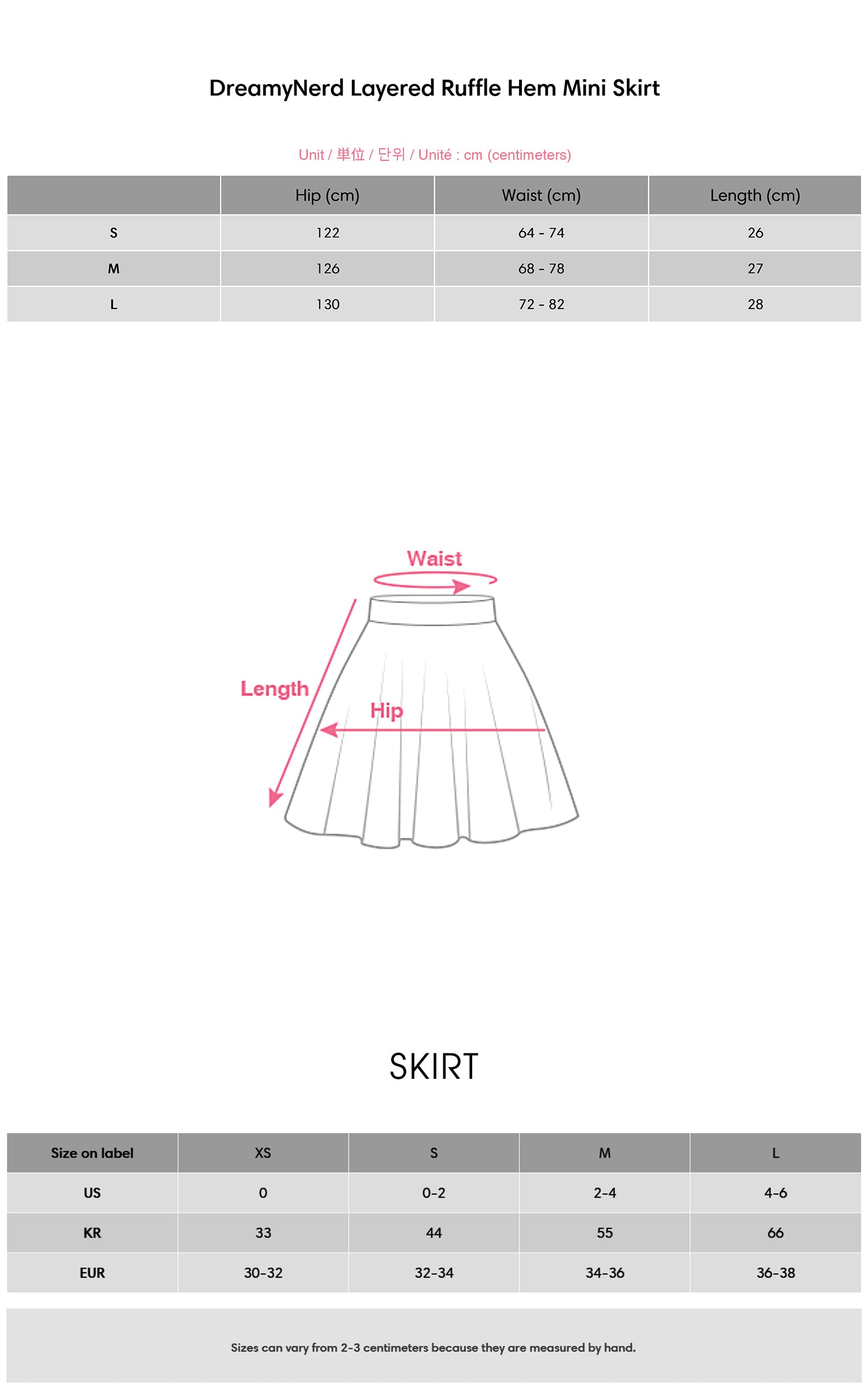 DreamyNerd Layered Ruffle Hem Mini Skirt - PINKPARKS