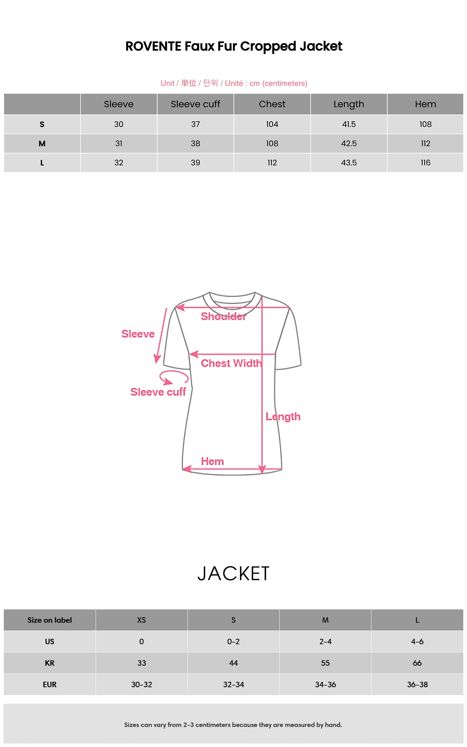 ROVENTE Faux Fur Cropped Jacket