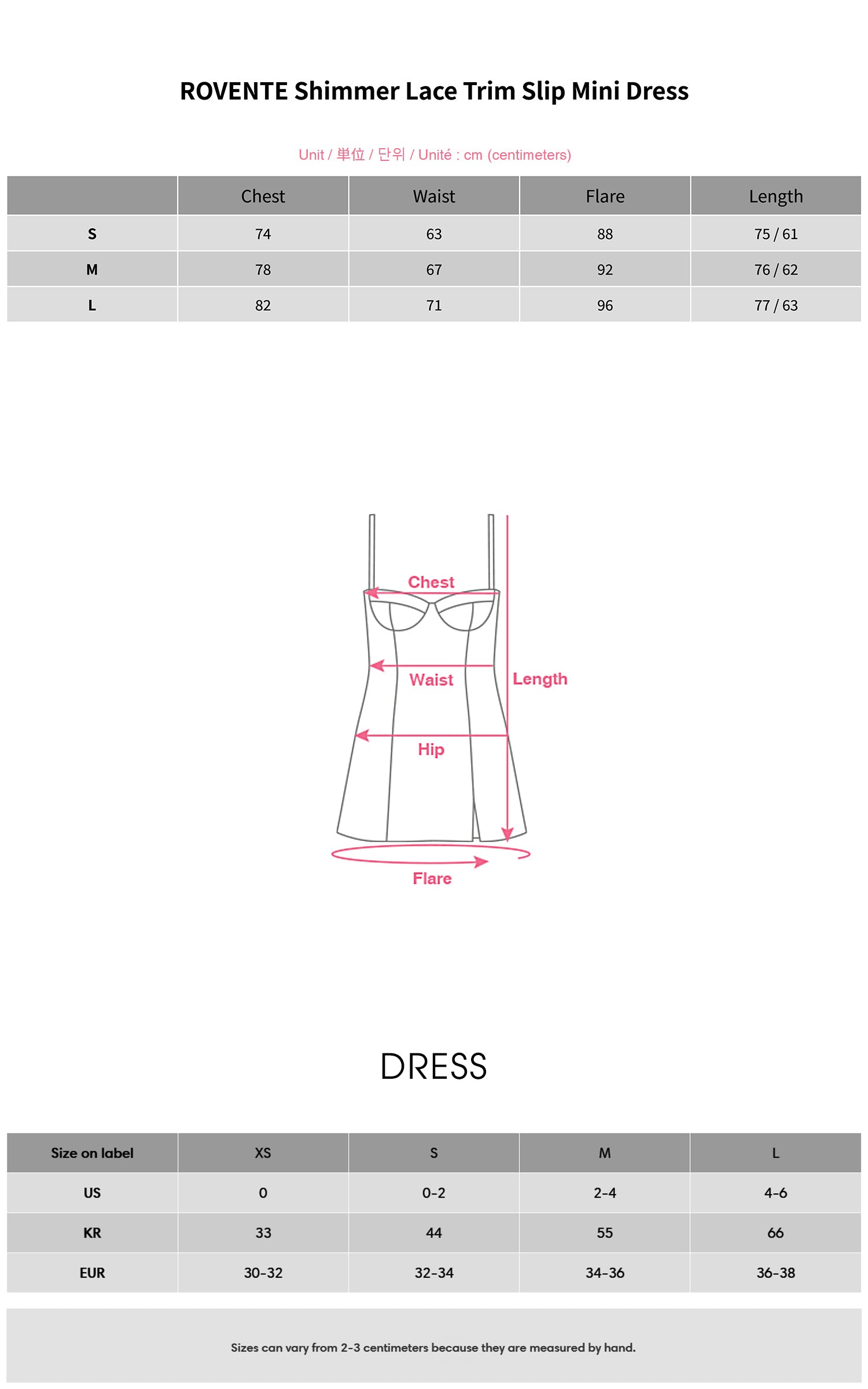 ROVENTE Shimmer Lace Trim Slip Mini Dress