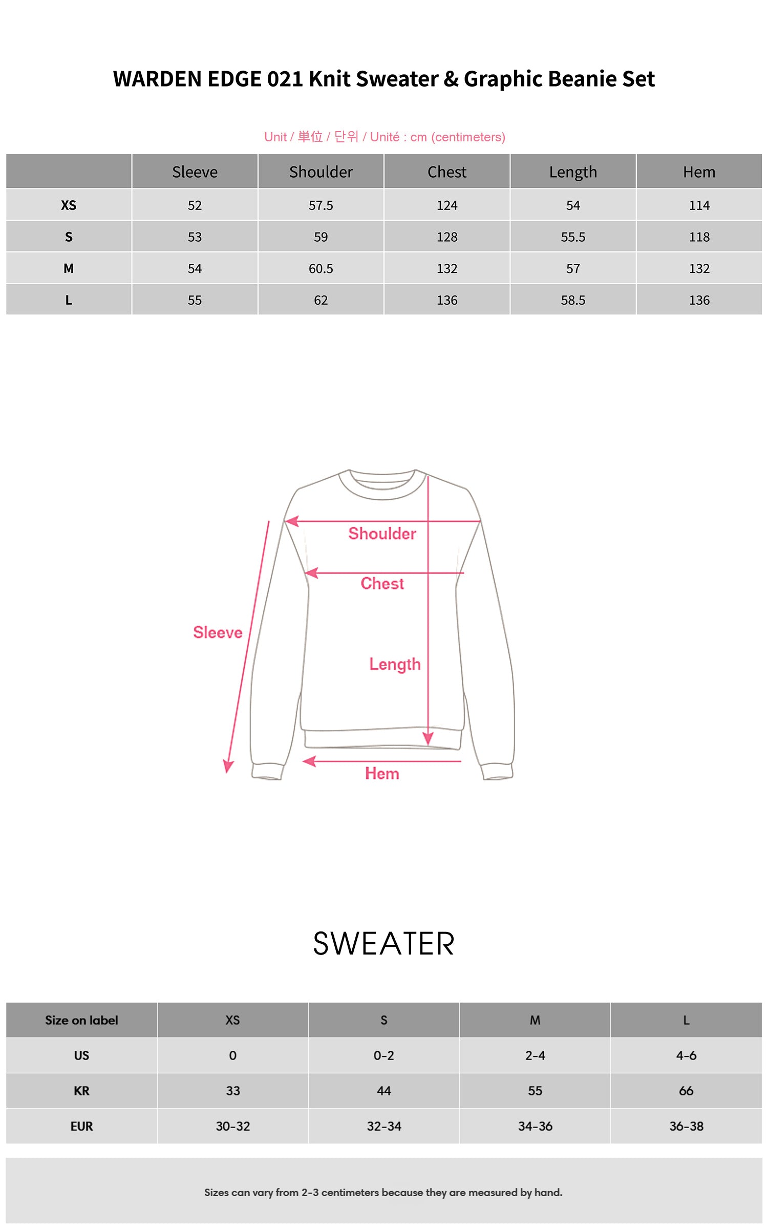 WARDEN EDGE 021 Knit Sweater &amp; Graphic Beanie Set