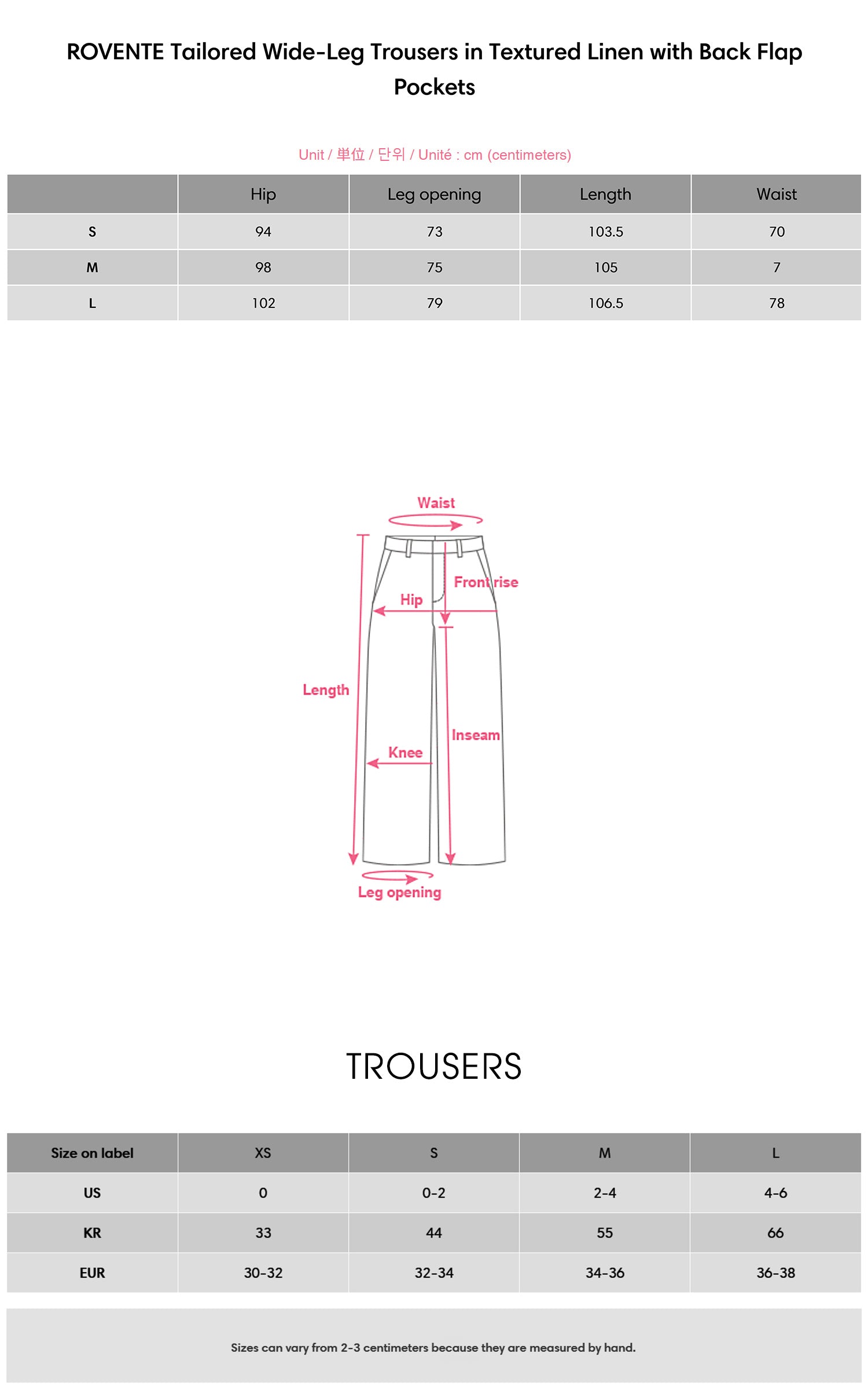 ROVENTE Tailored Wide-Leg Trousers in Textured Linen with Back Flap Pockets - PINKPARKS