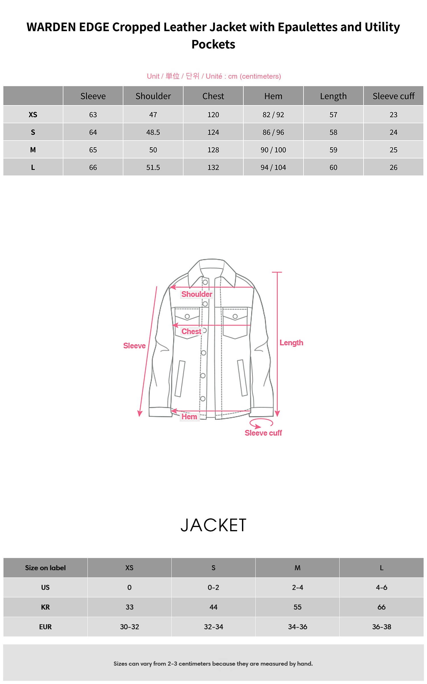 WARDEN EDGE Cropped Leather Jacket with Epaulettes and Utility