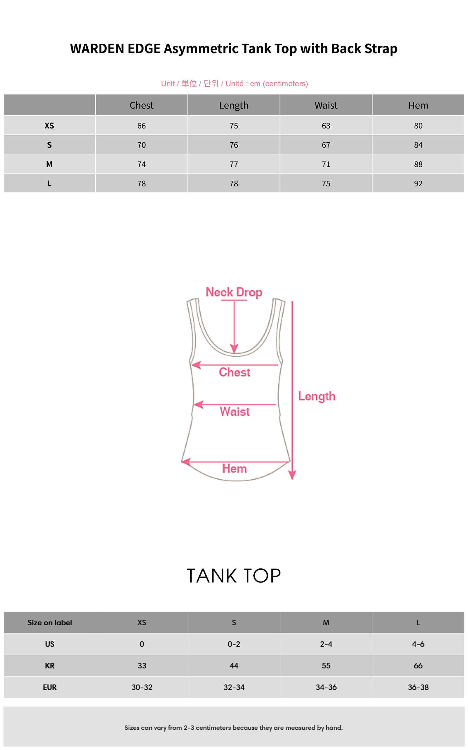WARDEN EDGE Asymmetric Tank Top with Back Strap