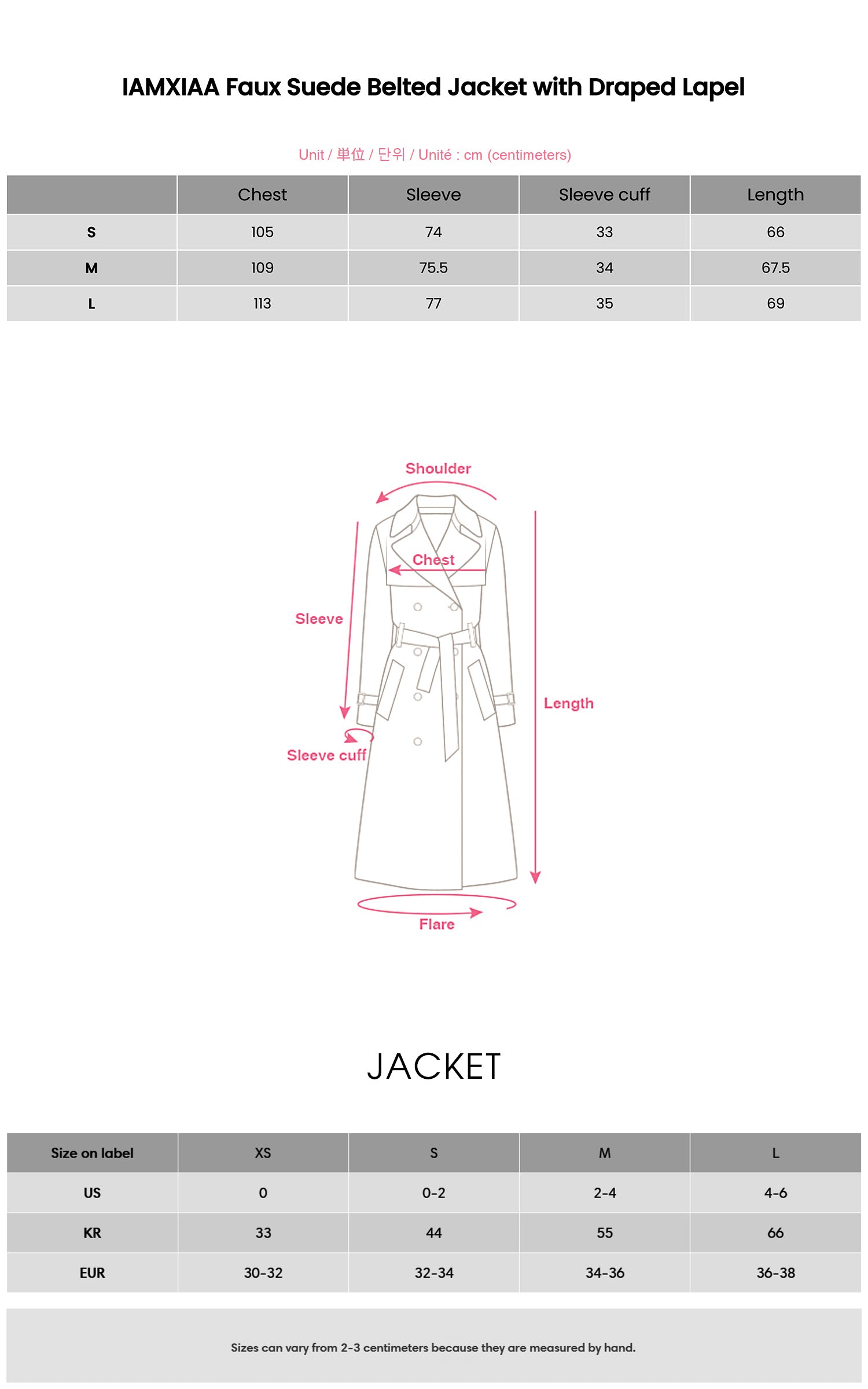 IAMXIAA Faux Suede Belted Jacket with Draped Lapel