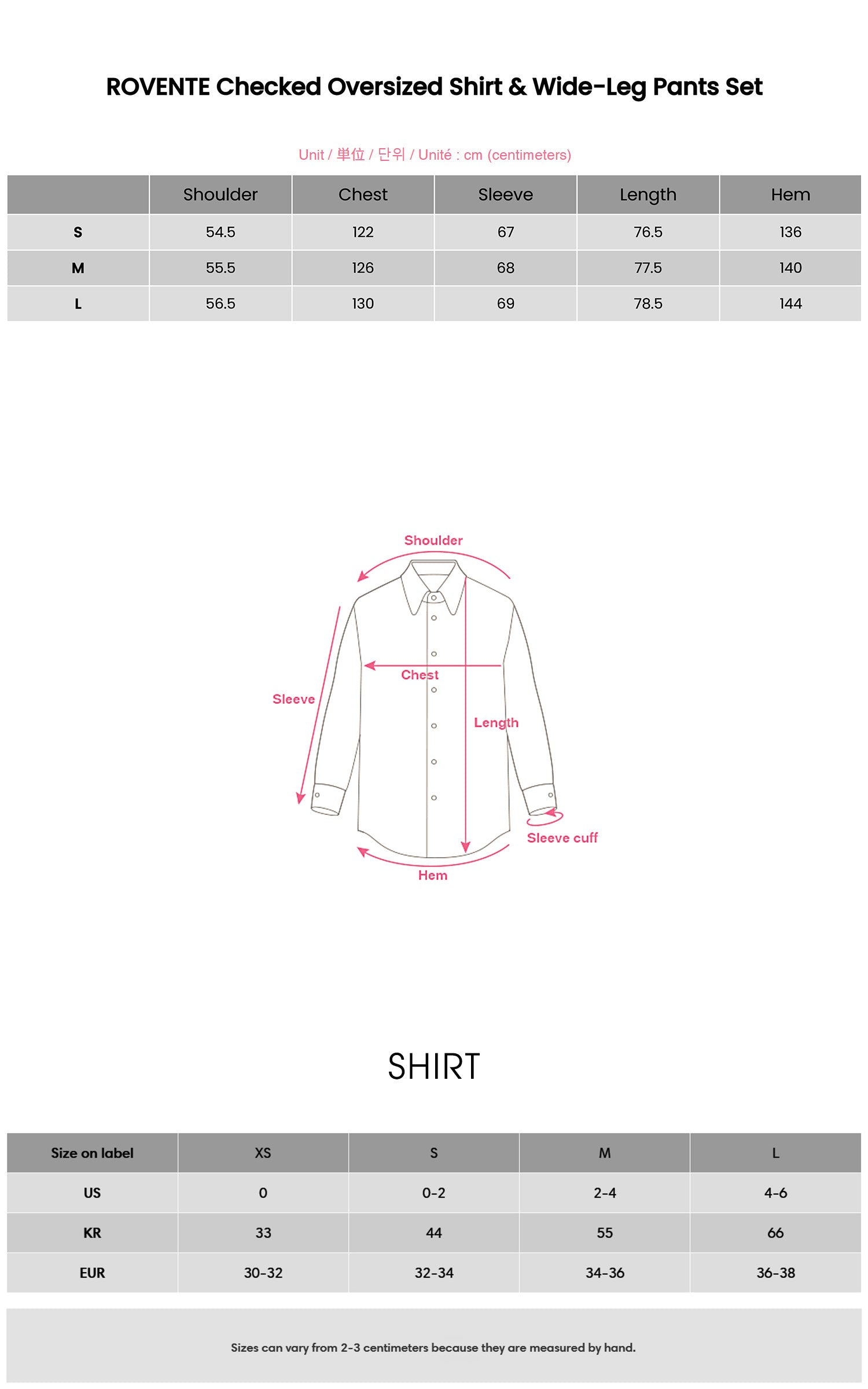 ROVENTE Checked Oversized Shirt &amp; Wide-Leg Pants Set