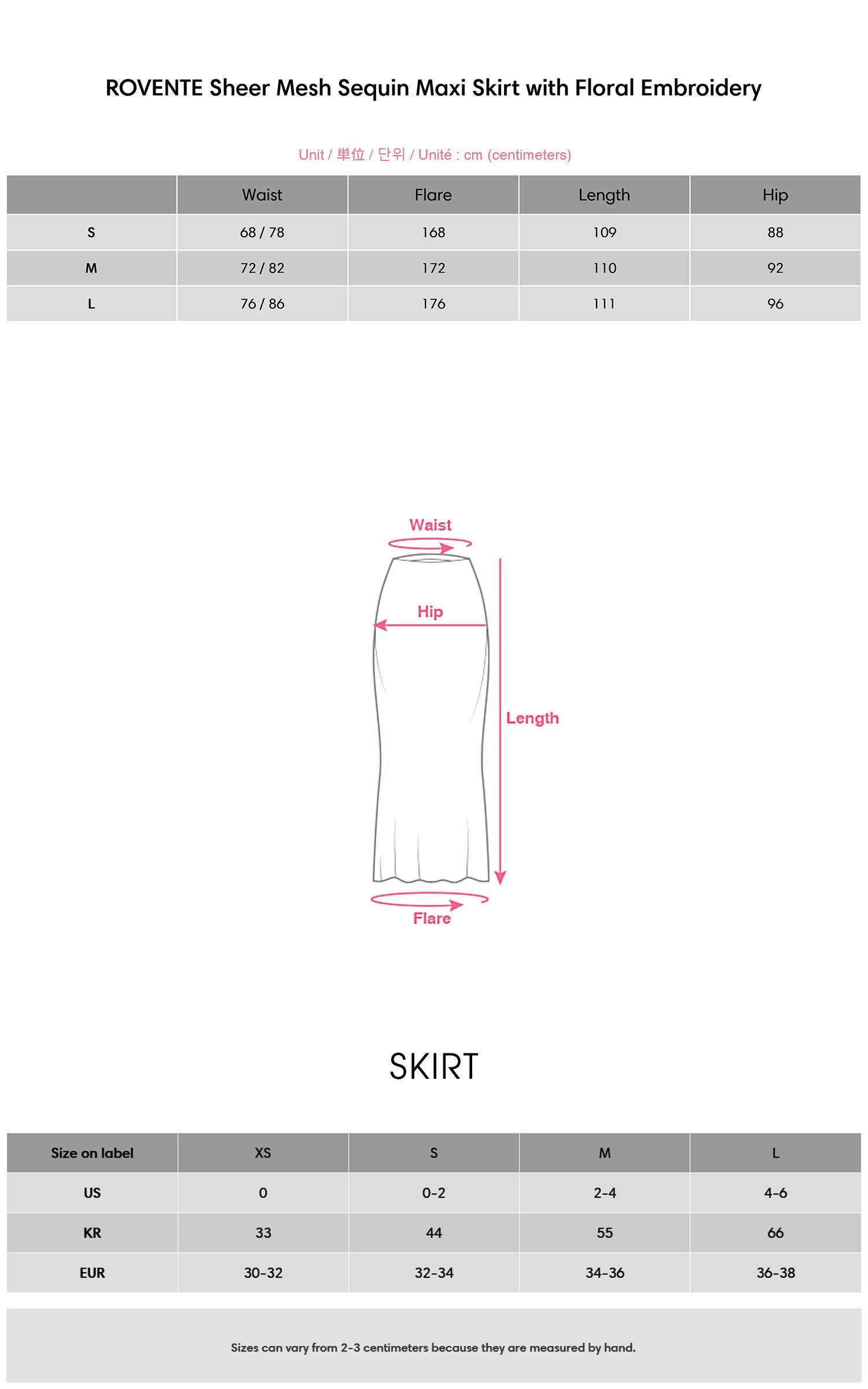 ROVENTE Sheer Mesh Sequin Maxi Skirt with Floral Embroidery