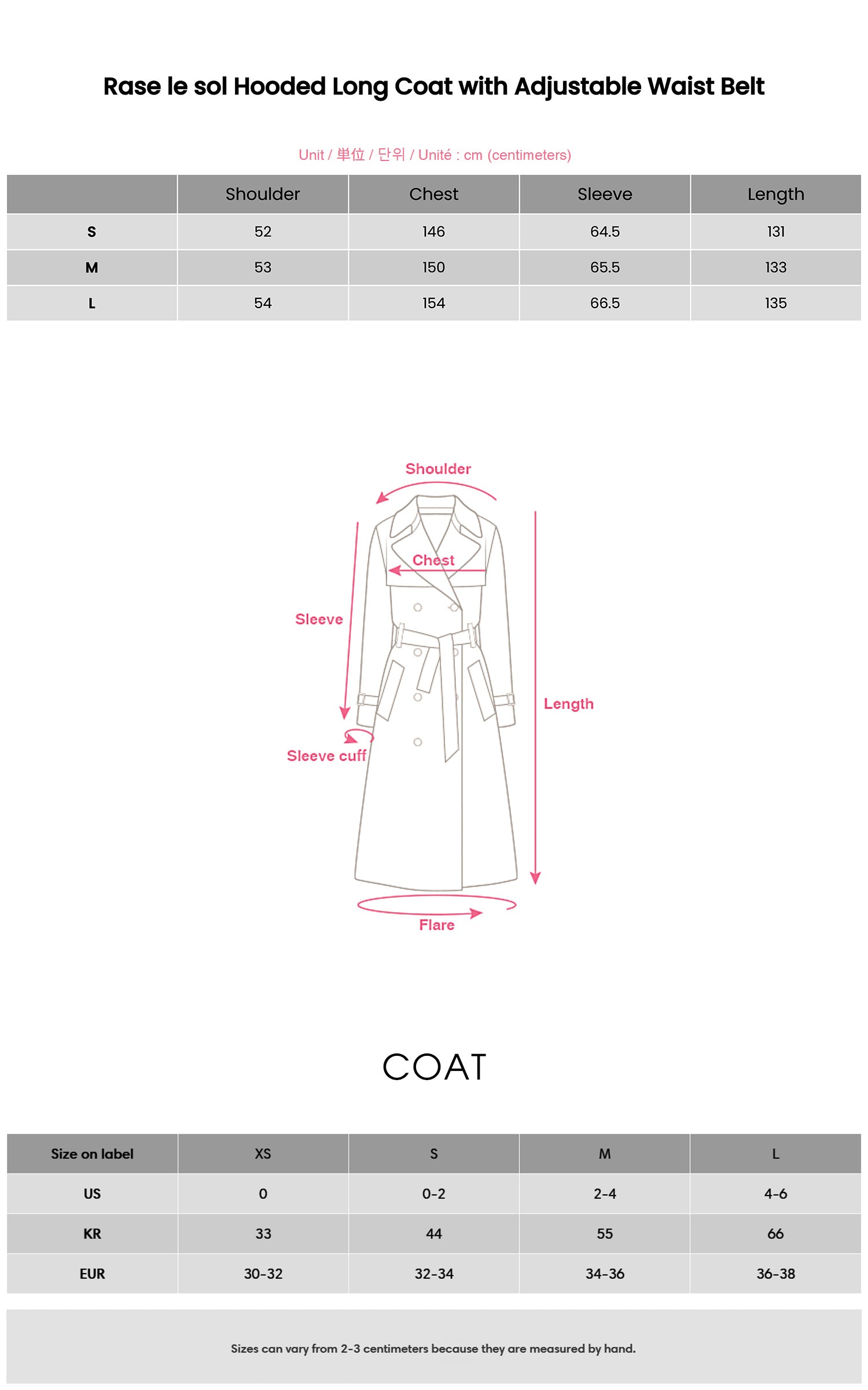 Rase le sol Hooded Long Coat with Adjustable Waist Belt
