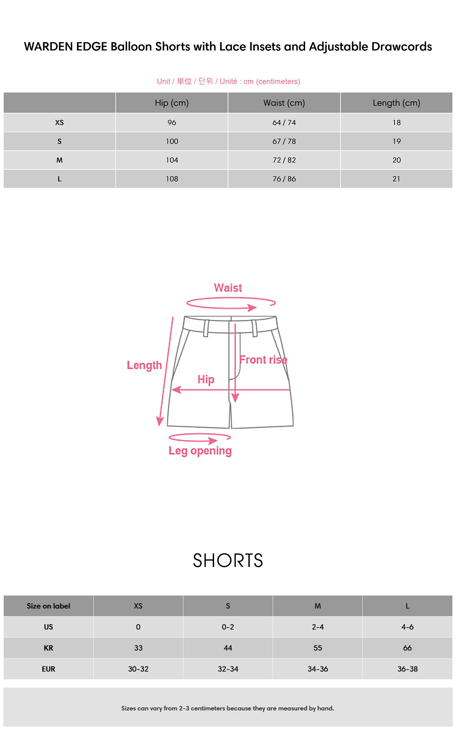 WARDEN EDGE Balloon Shorts with Lace Insets and Adjustable Drawcords - PINKPARKS