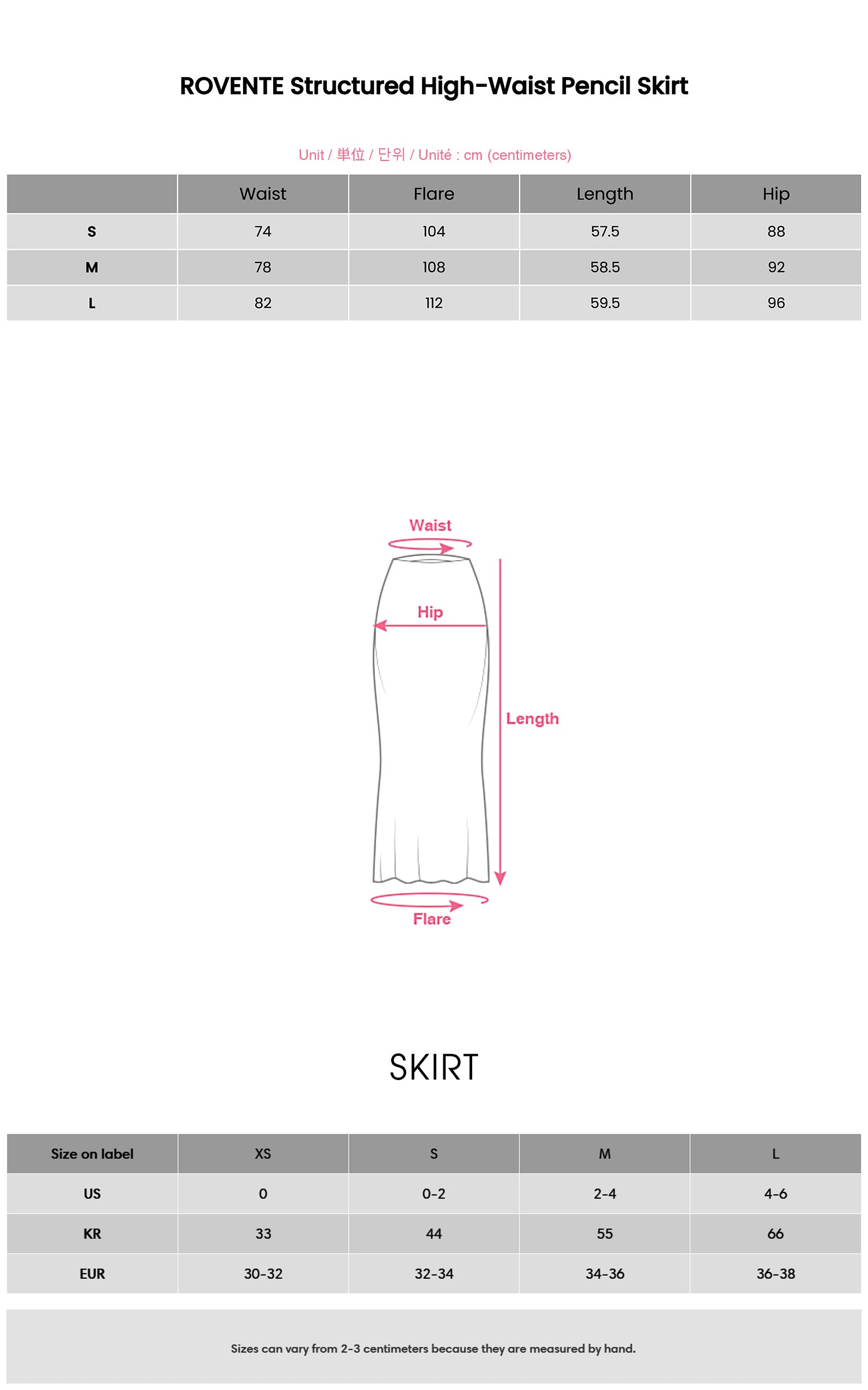 ROVENTE ストラクチャードハイウエストペンシルスカート