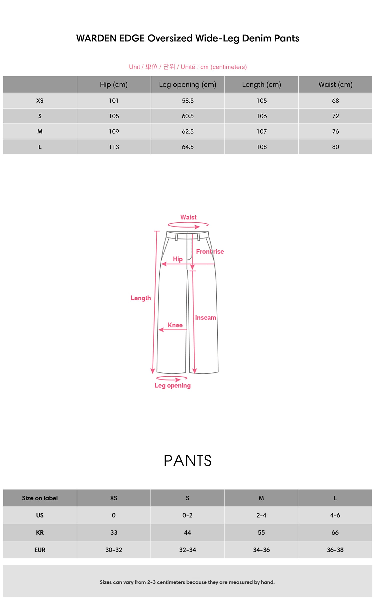 WARDEN EDGE Oversized Wide-Leg Denim Pants - PINKPARKS