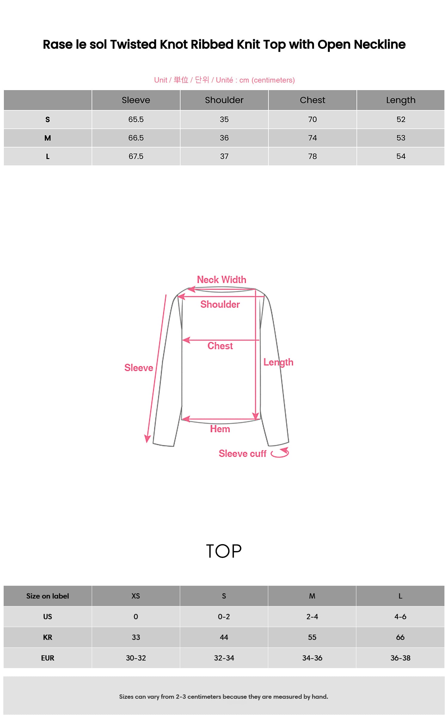 Rase le sol Twisted Knot Ribbed Knit Top with Open Neckline