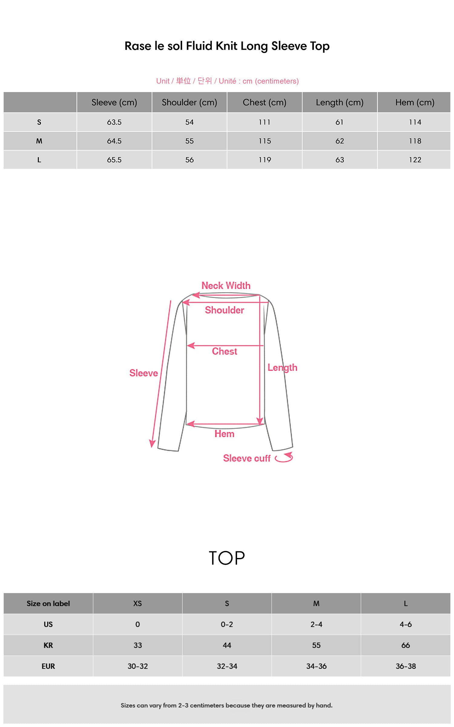 Rase le sol Fluid Knit Long Sleeve Top - PINKPARKS