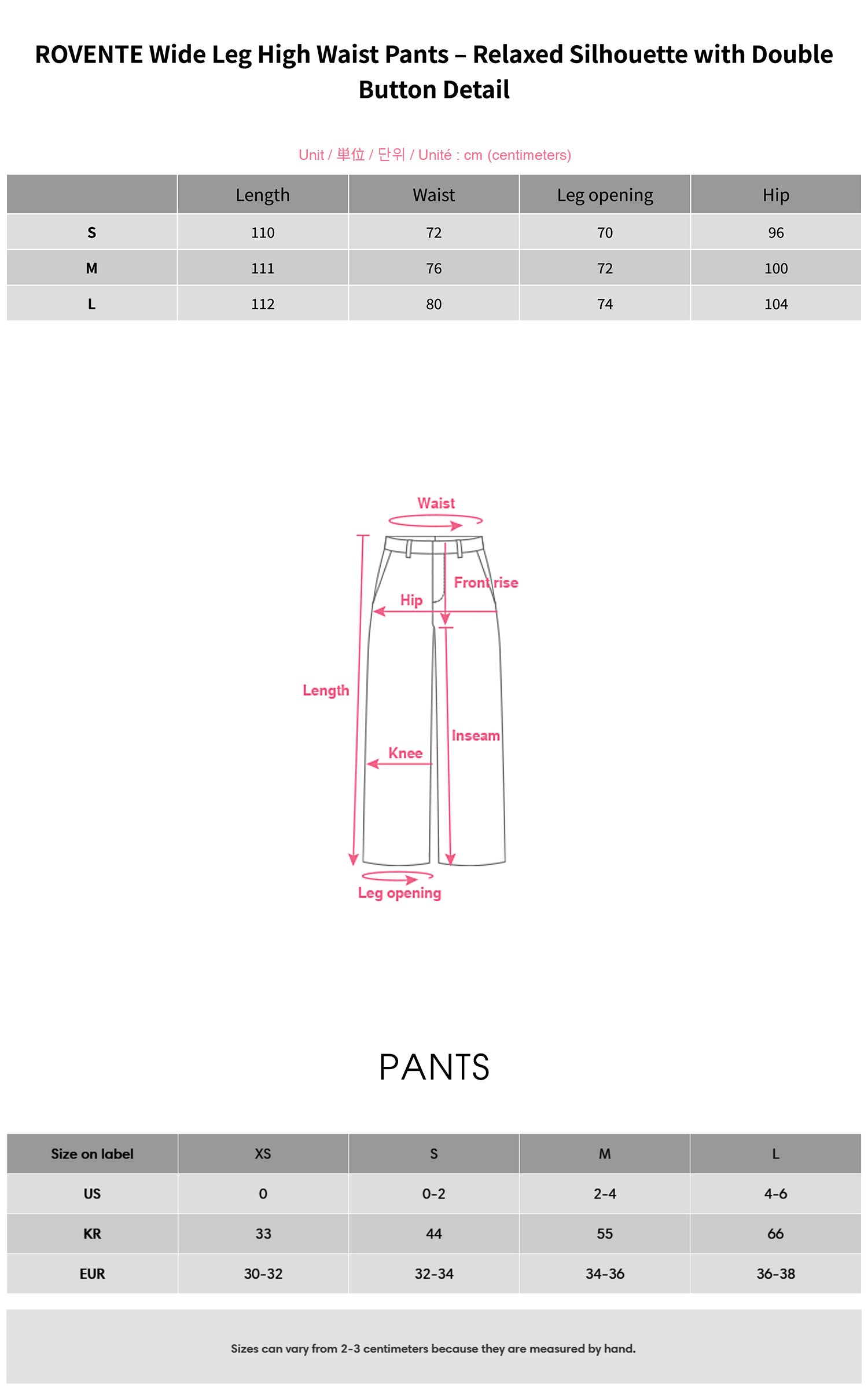 ROVENTE Wide Leg High Waist Pants – Relaxed Silhouette with Double Button Detail