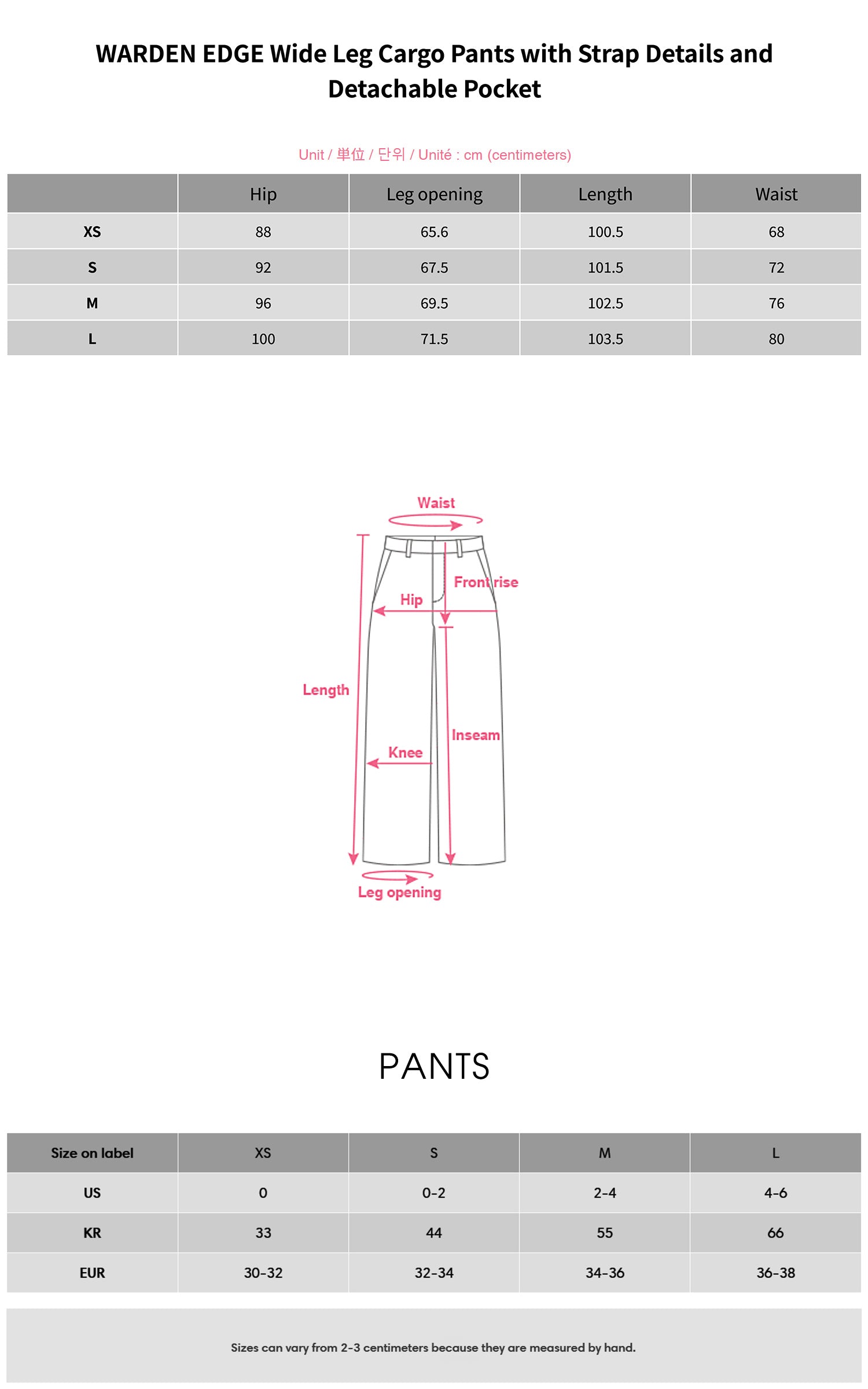 WARDEN EDGE Wide Leg Cargo Pants with Strap Details and Detachable Pocket