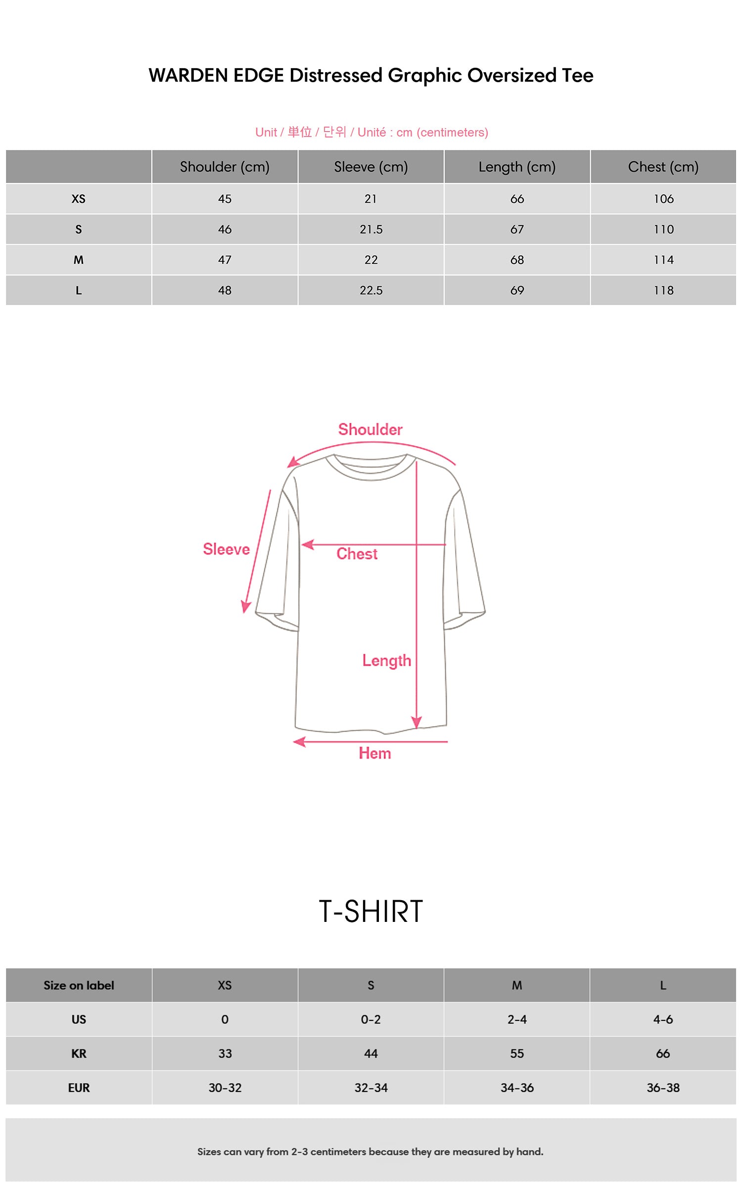 WARDEN EDGE Distressed Graphic Oversized Tee - PINKPARKS