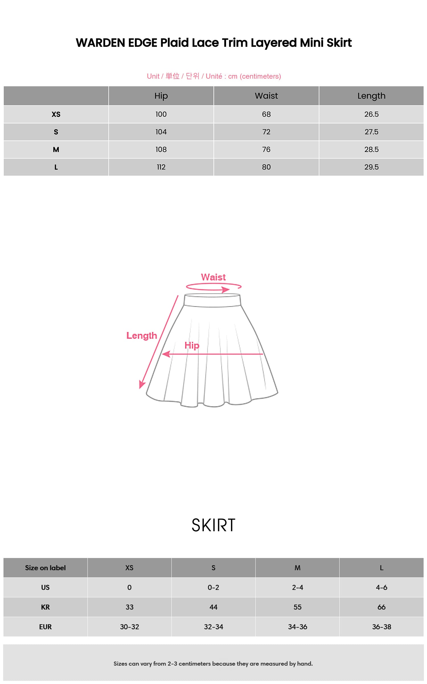 WARDEN EDGE Plaid Lace Trim Layered Mini Skirt
