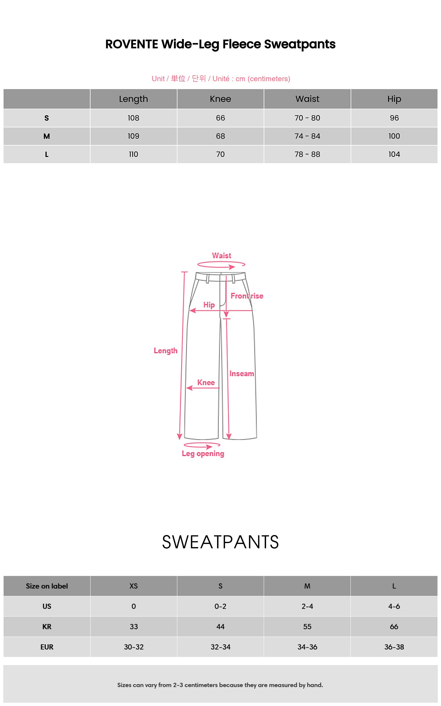 ROVENTE Wide-Leg Fleece Sweatpants