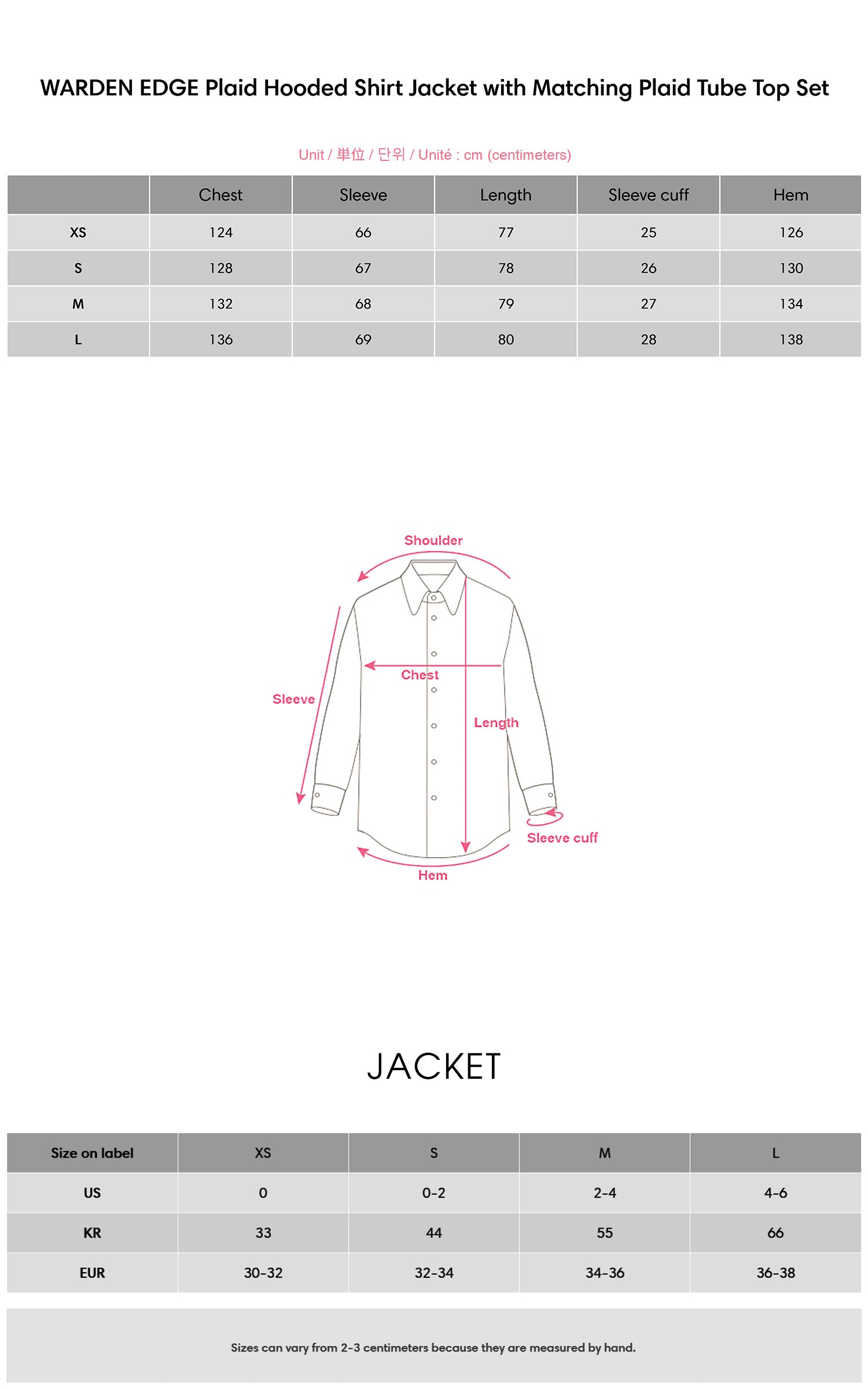 WARDEN EDGE Plaid Hooded Shirt Jacket with Matching Plaid Tube Top Set