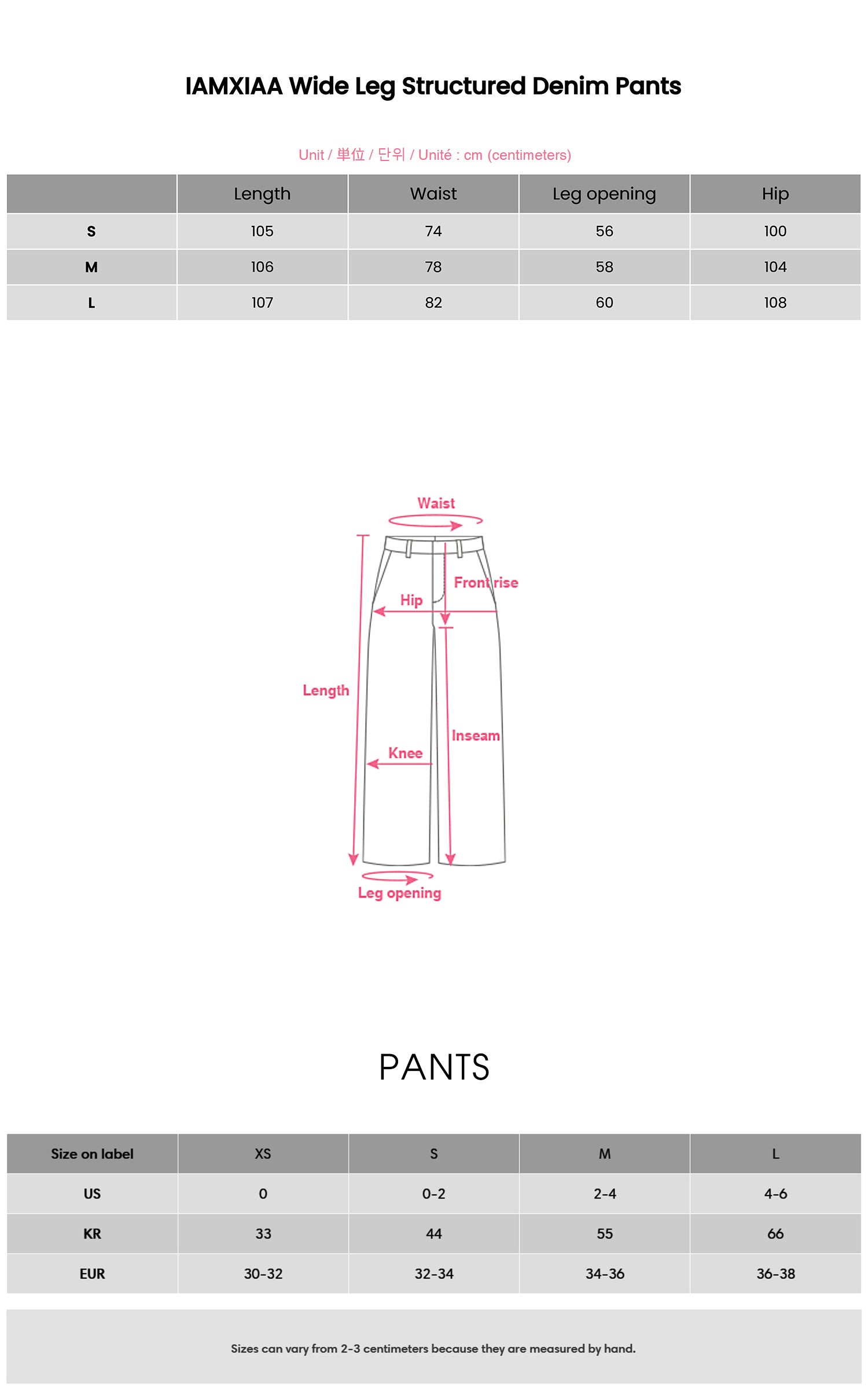 IAMXIAA Wide Leg Structured Denim Pants