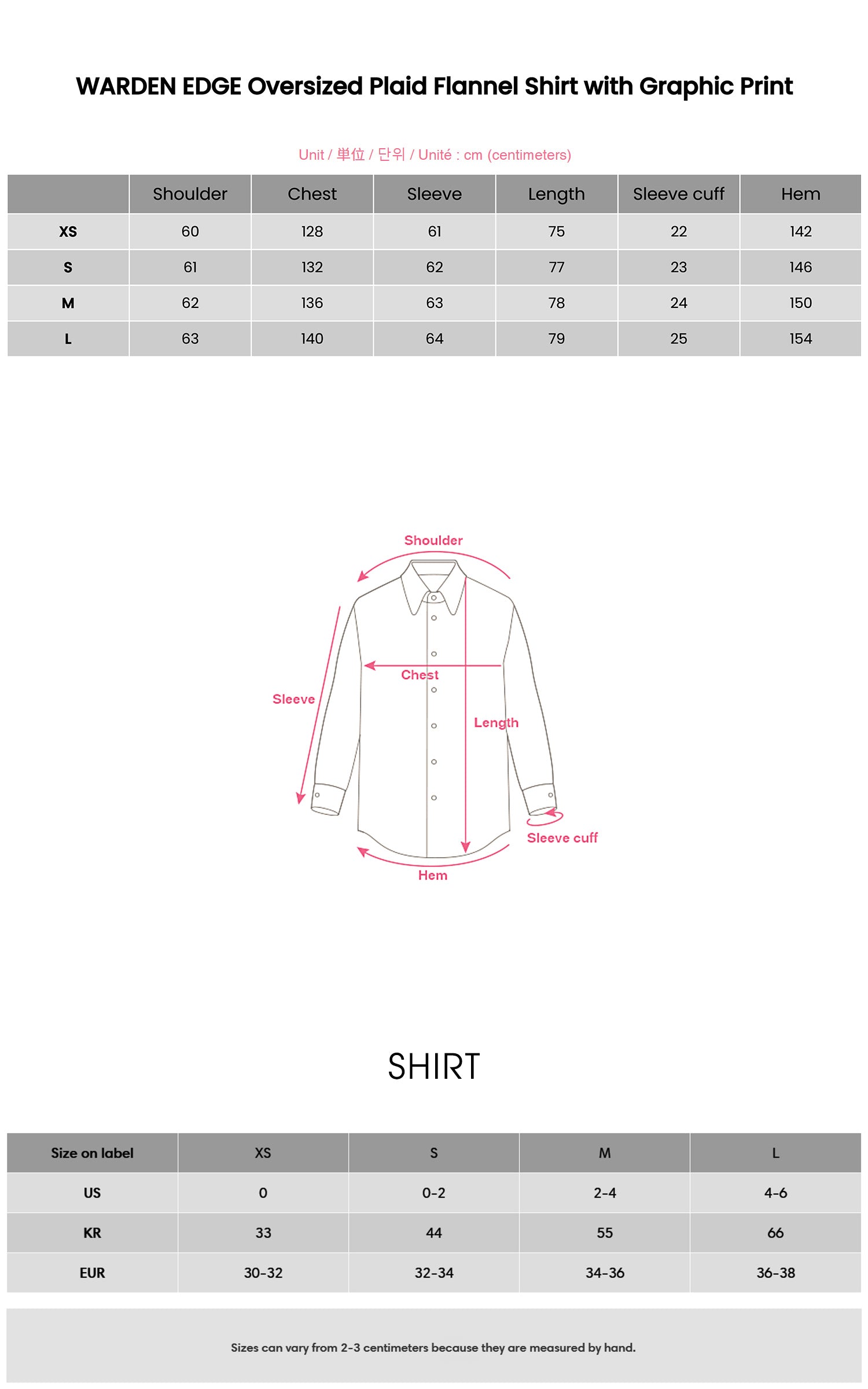 WARDEN EDGE Oversized Plaid Flannel Shirt with Graphic Print