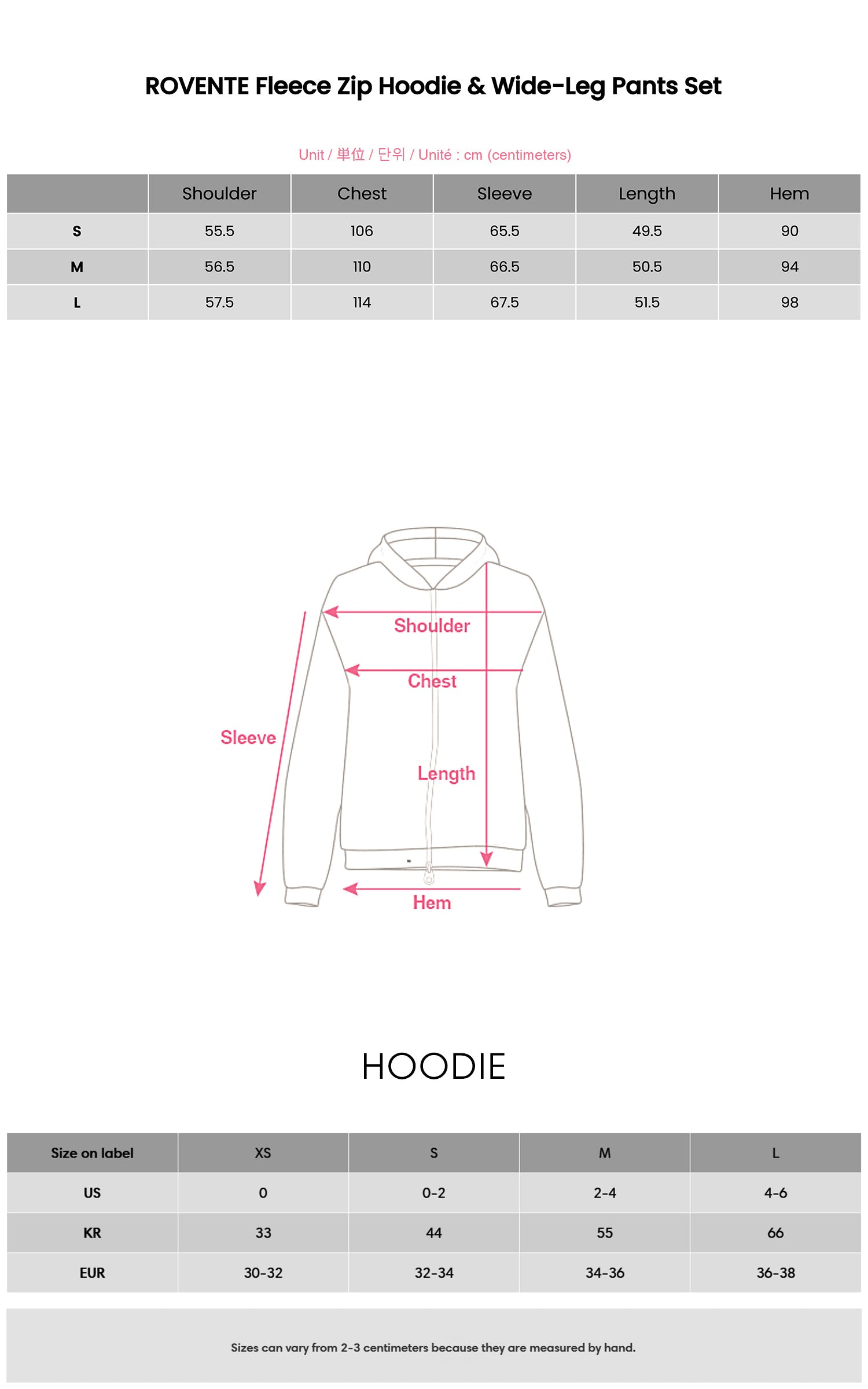 ROVENTE Fleece Zip Hoodie &amp; Wide-Leg Pants Set