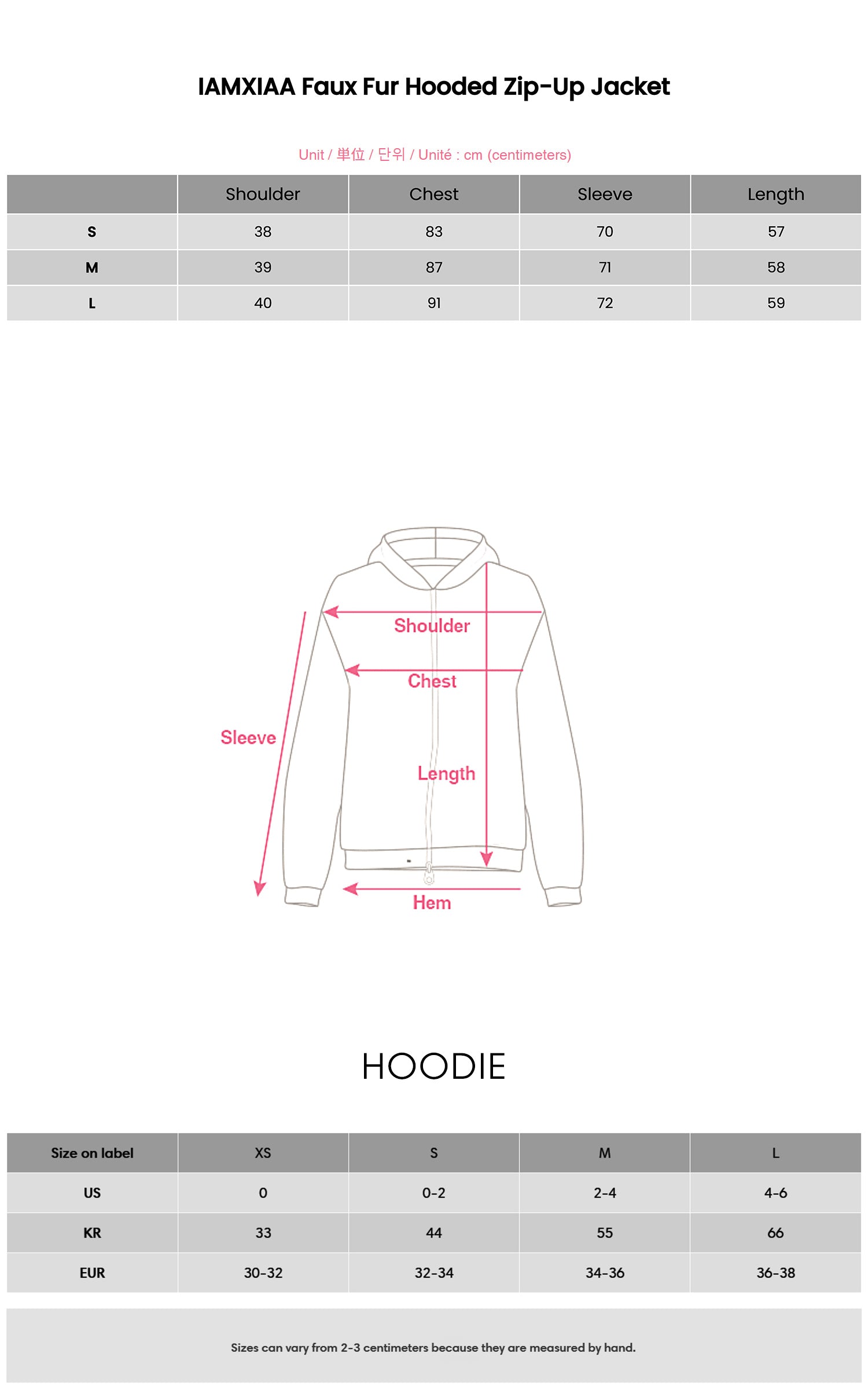 IAMXIAA Fitted Zip-Up Jacket with Detachable Faux Fur Hood