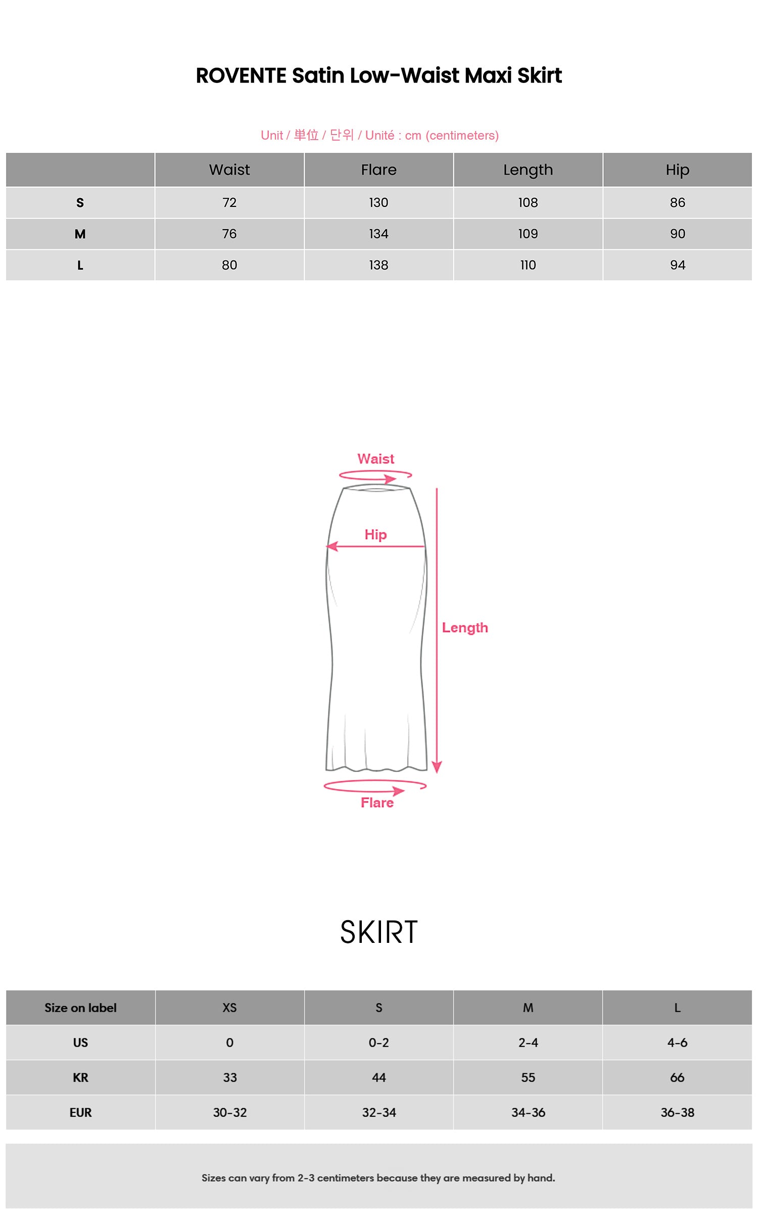 ROVENTE Satin Low-Waist Maxi Skirt