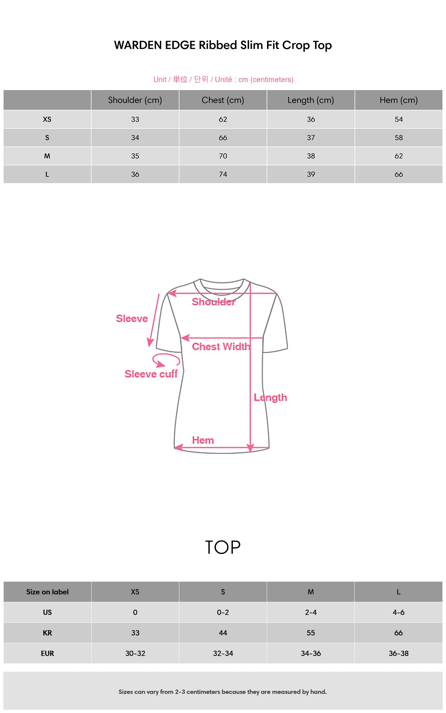 WARDEN EDGE Ribbed Slim Fit Crop Top - PINKPARKS