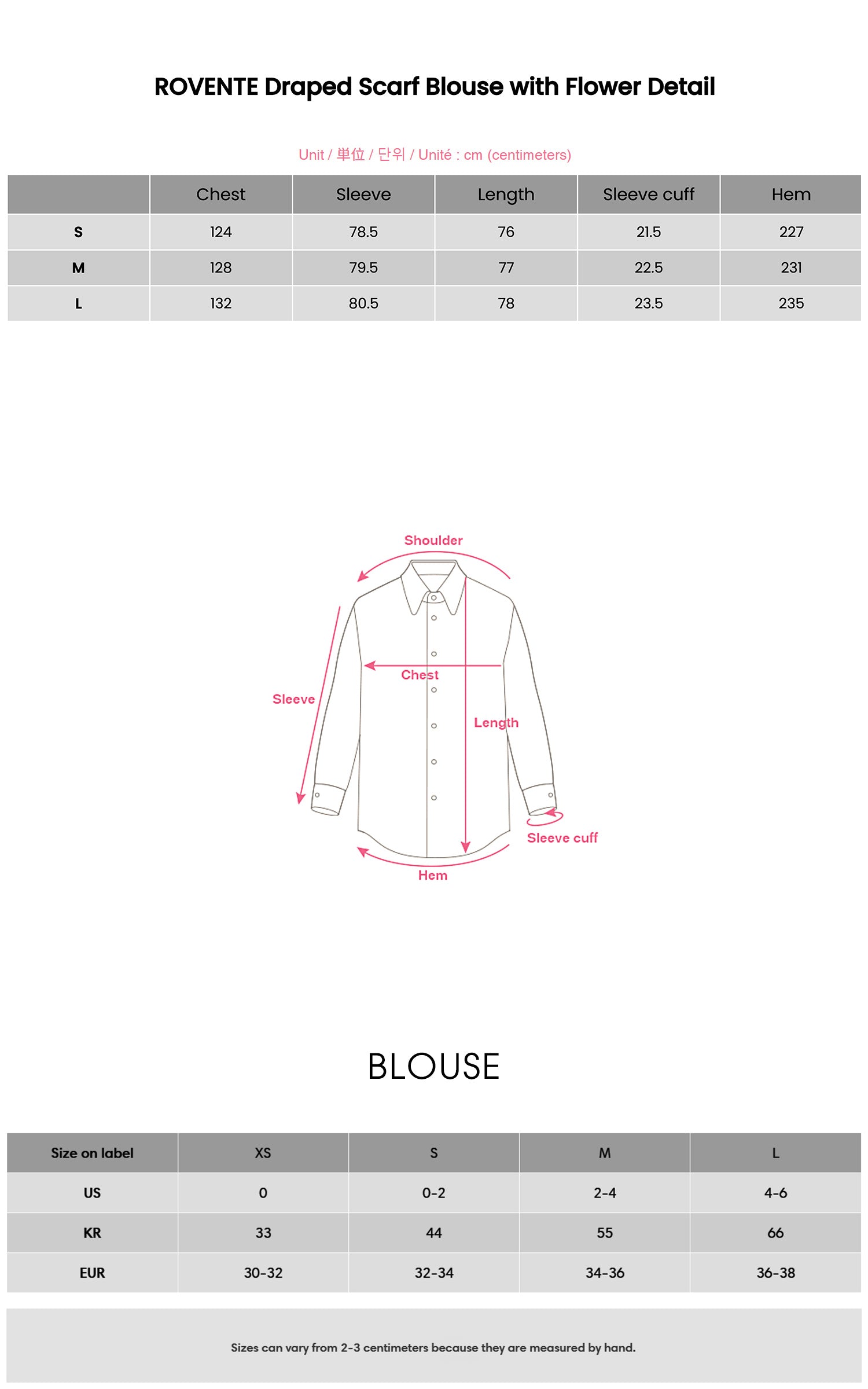 ROVENTE Draped Scarf Blouse with Flower Detail