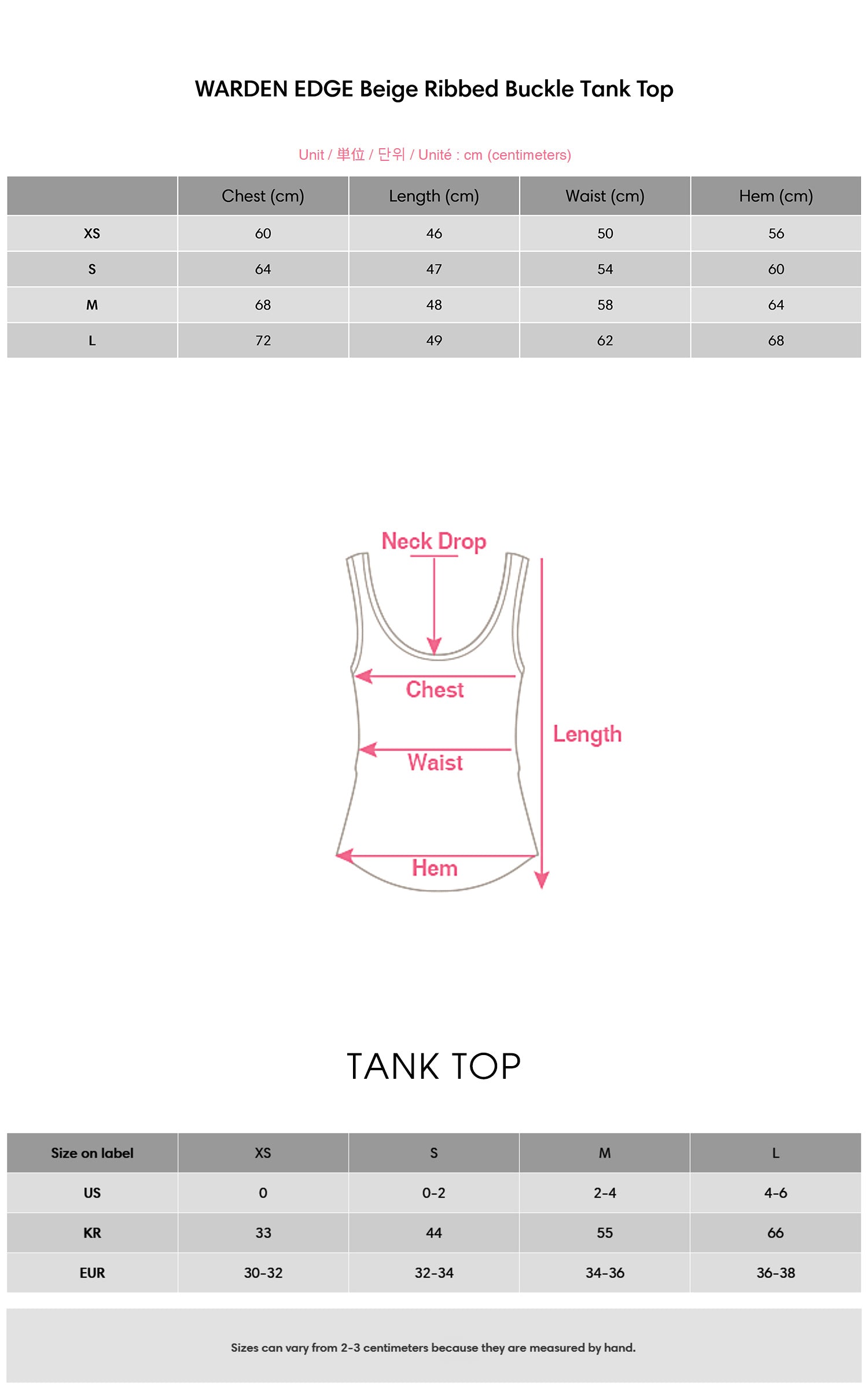 WARDEN EDGE Beige Ribbed Buckle Tank Top - PINKPARKS