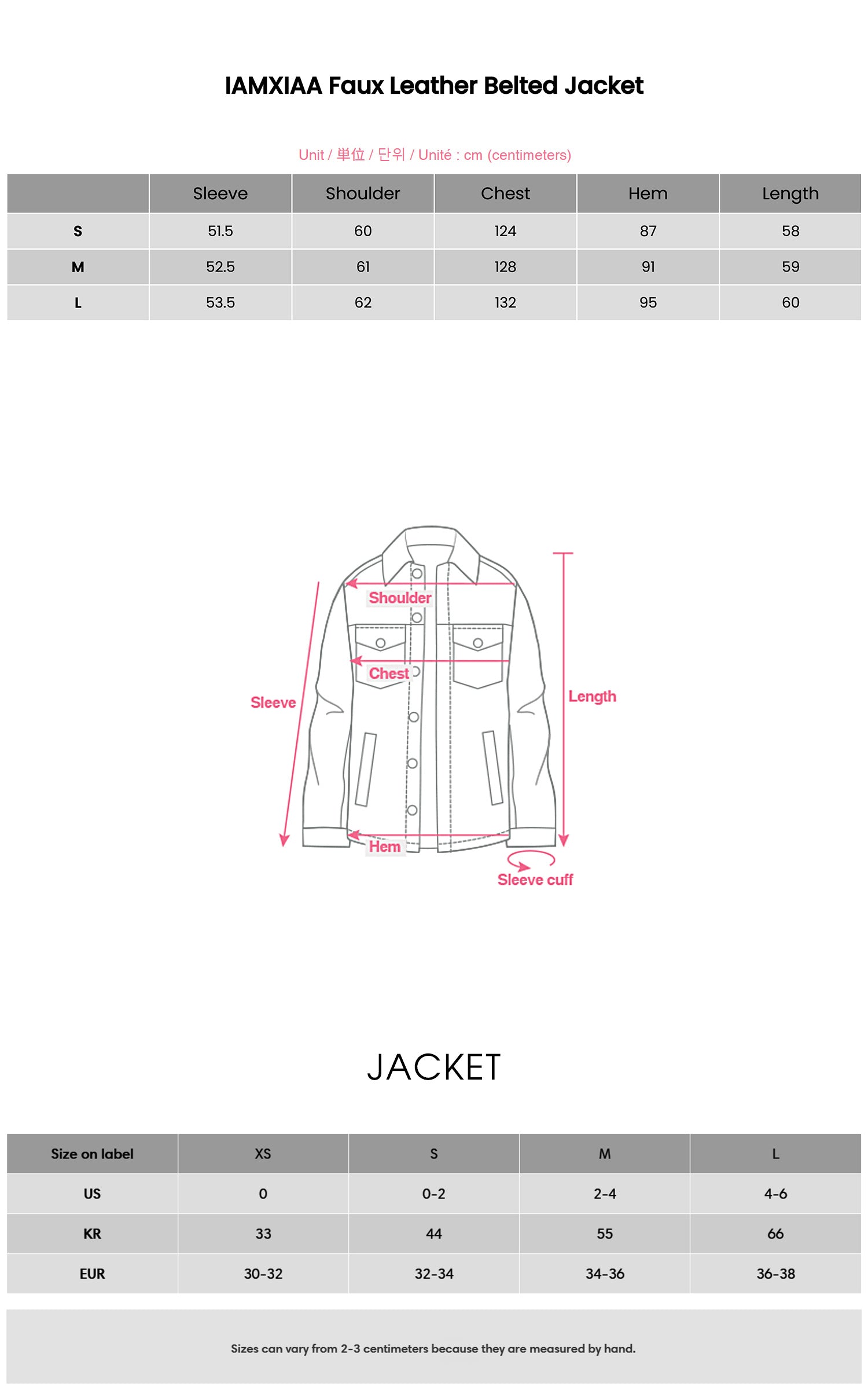 IAMXIAA Faux Leather Belted Jacket