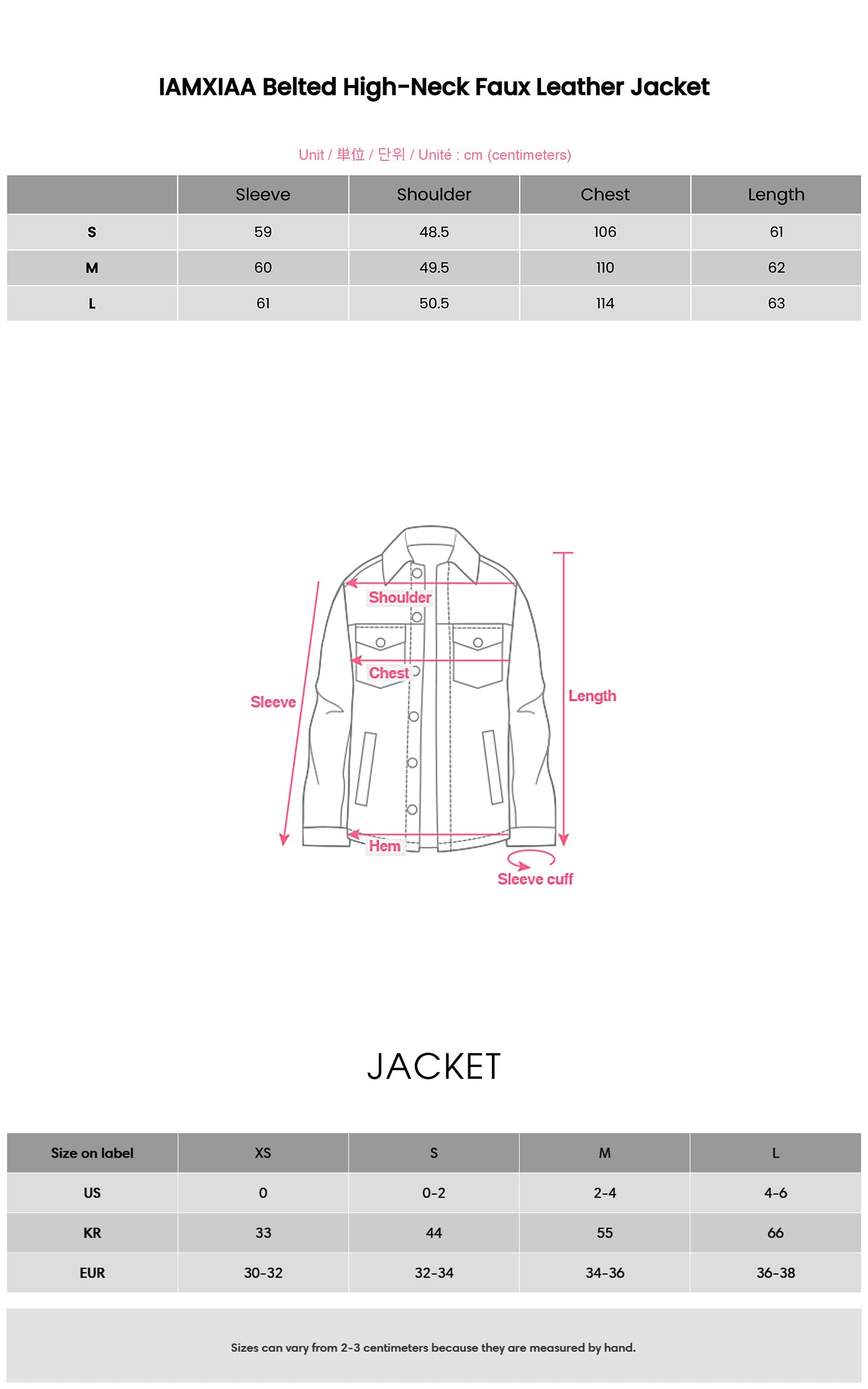 IAMXIAA Belted High-Neck Faux Leather Jacket
