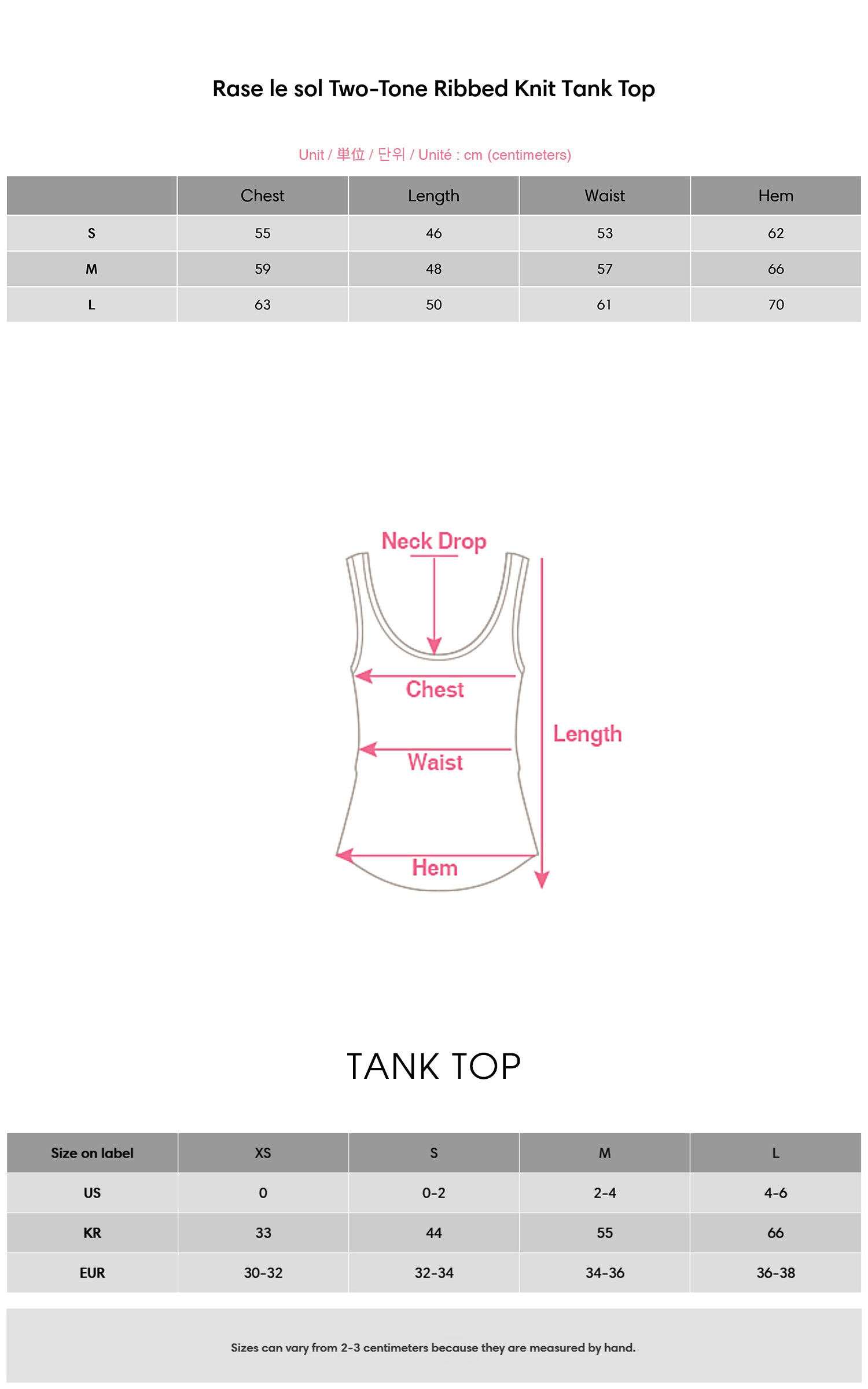 Rase le sol Two-Tone Ribbed Knit Tank Top
