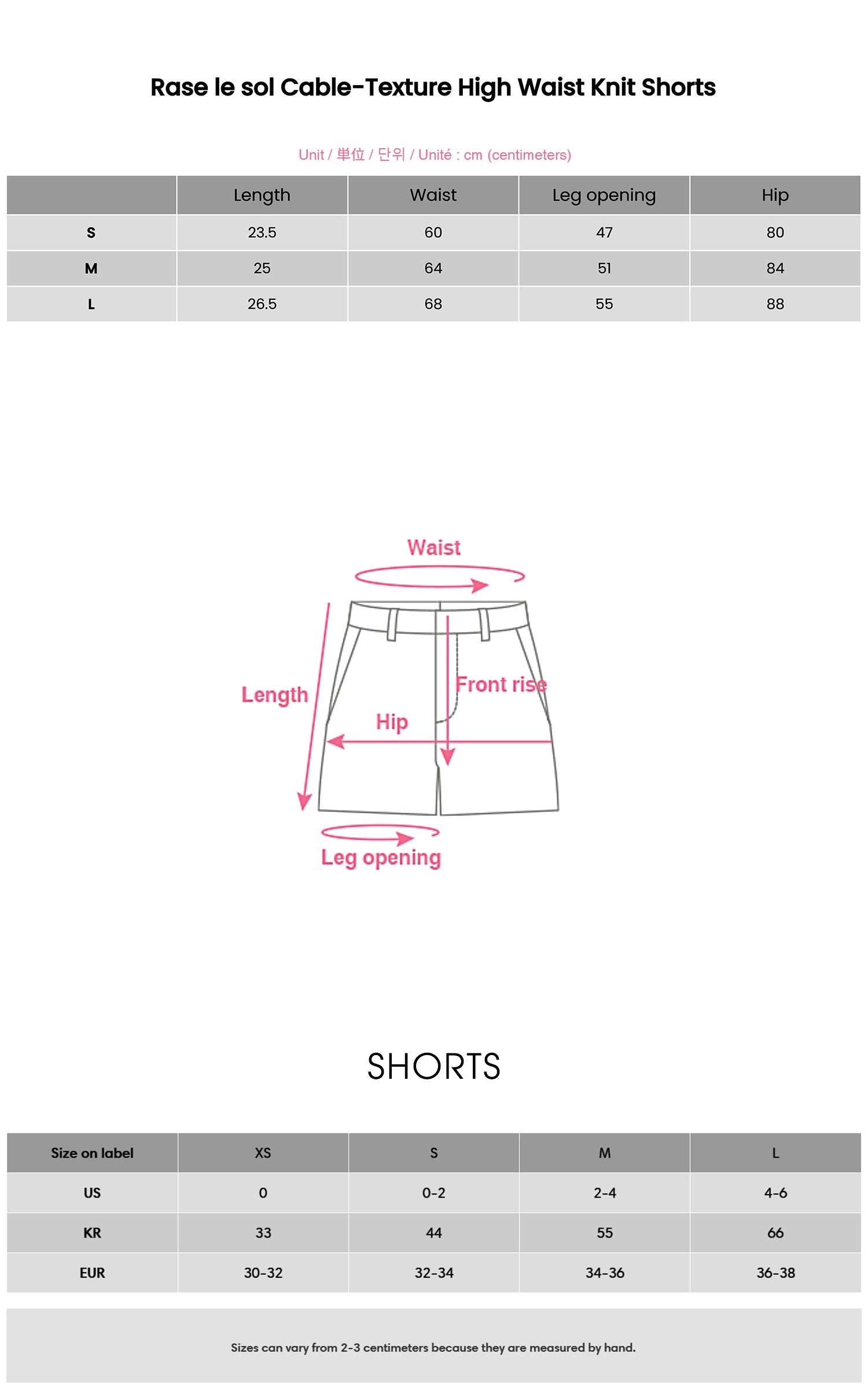 Rase le sol Cable-Texture High Waist Knit Shorts