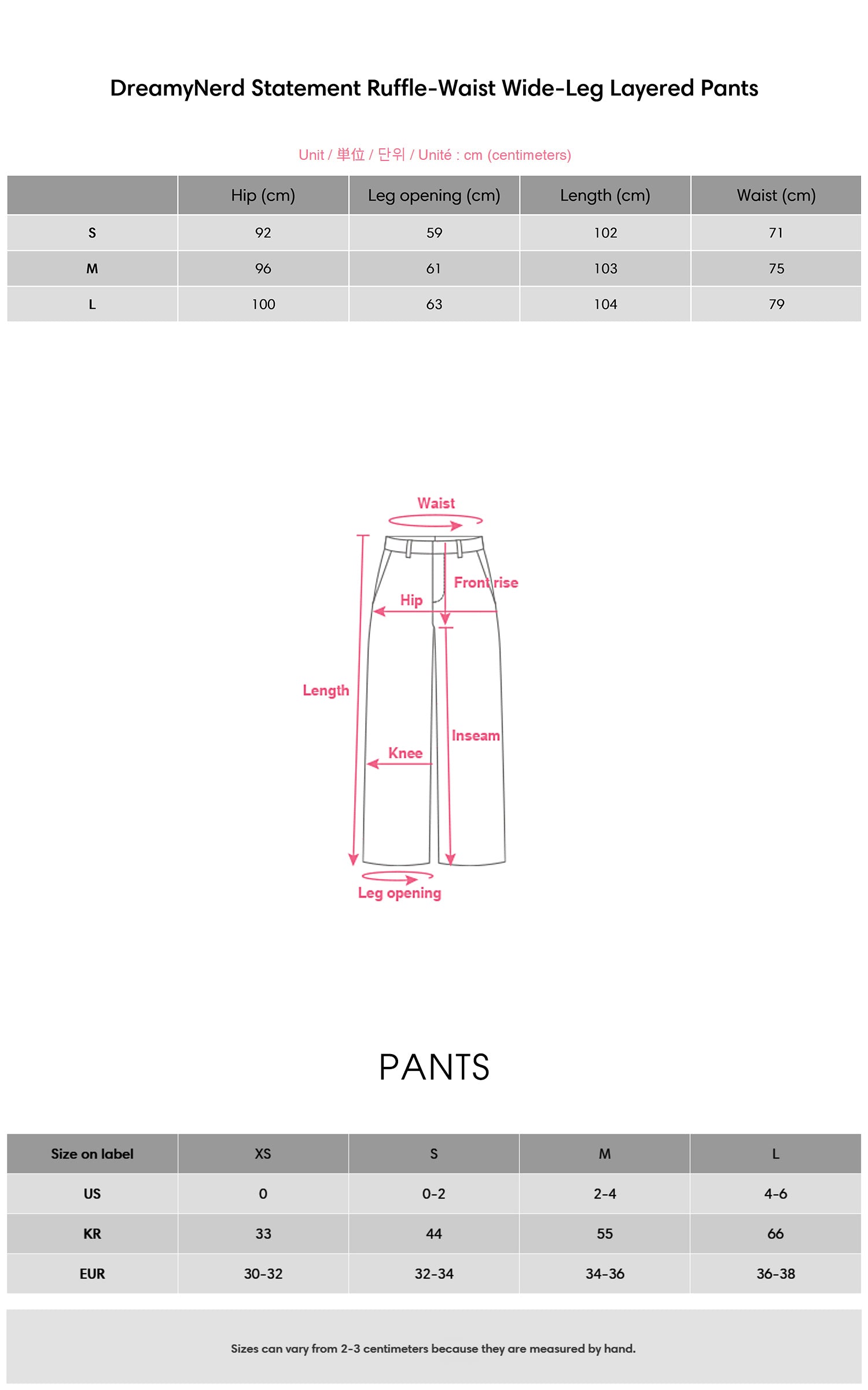 DreamyNerd Statement Ruffle-Waist Wide-Leg Layered Pants - PINKPARKS