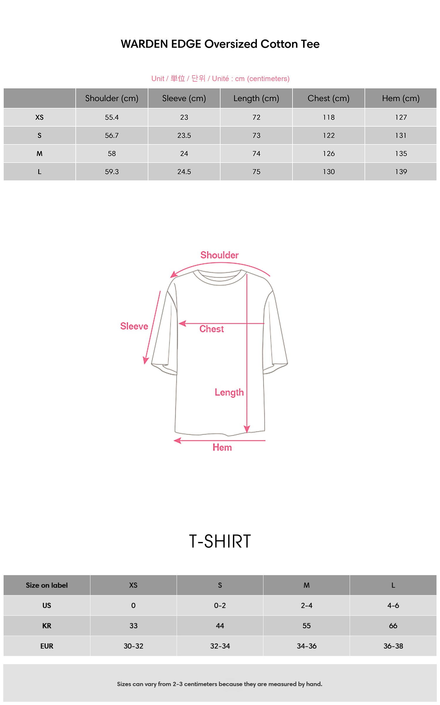 WARDEN EDGE Oversized Cotton Tee - PINKPARKS