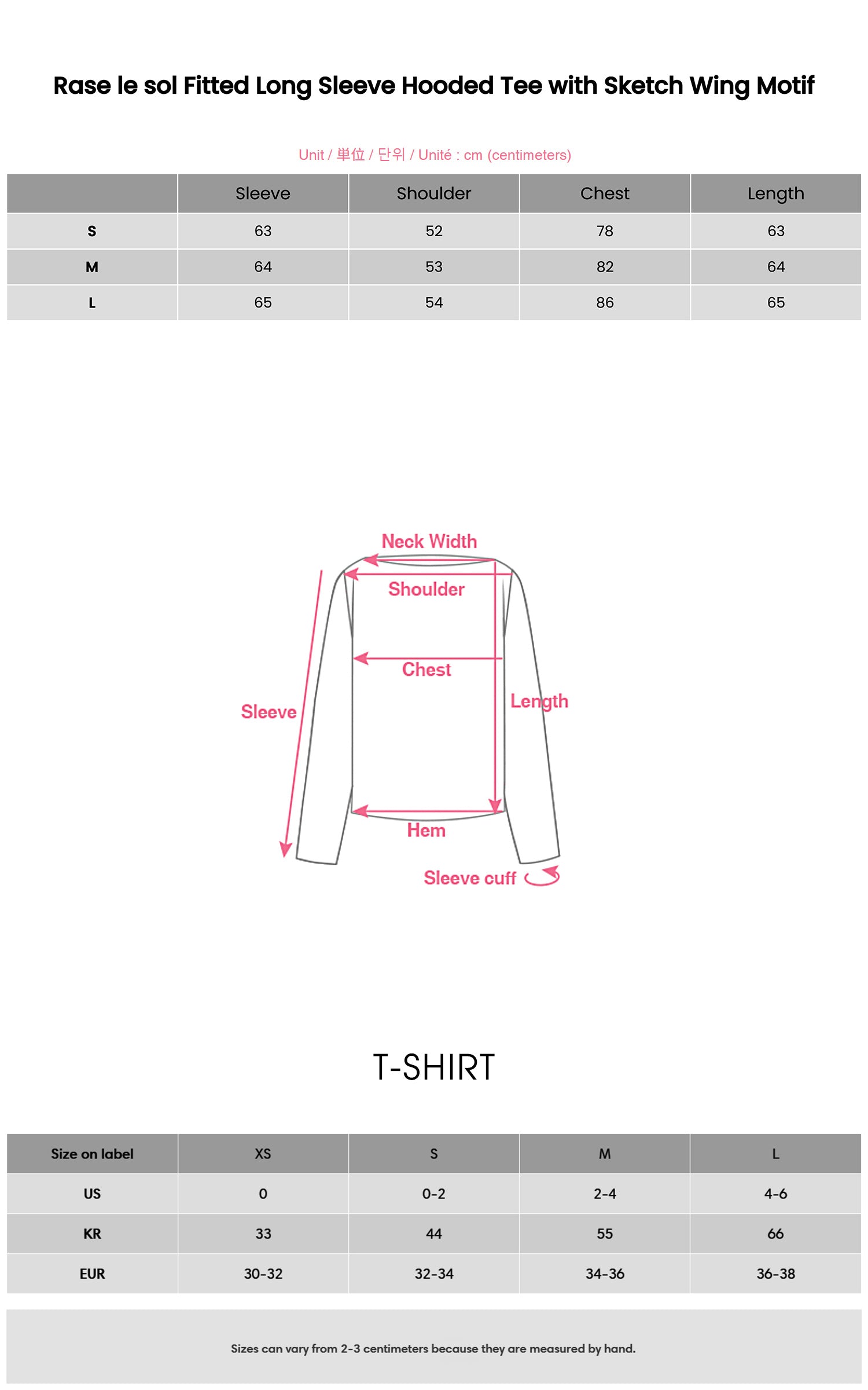 Rase le sol Fitted Long Sleeve Hooded Tee with Sketch Wing Motif