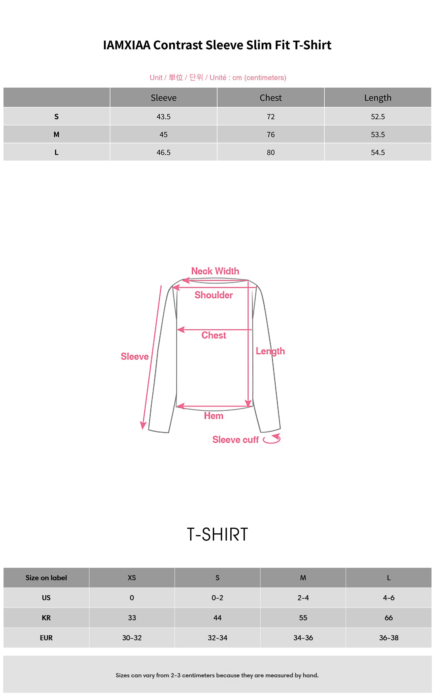 IAMXIAA Contrast Sleeve Slim Fit T-Shirt